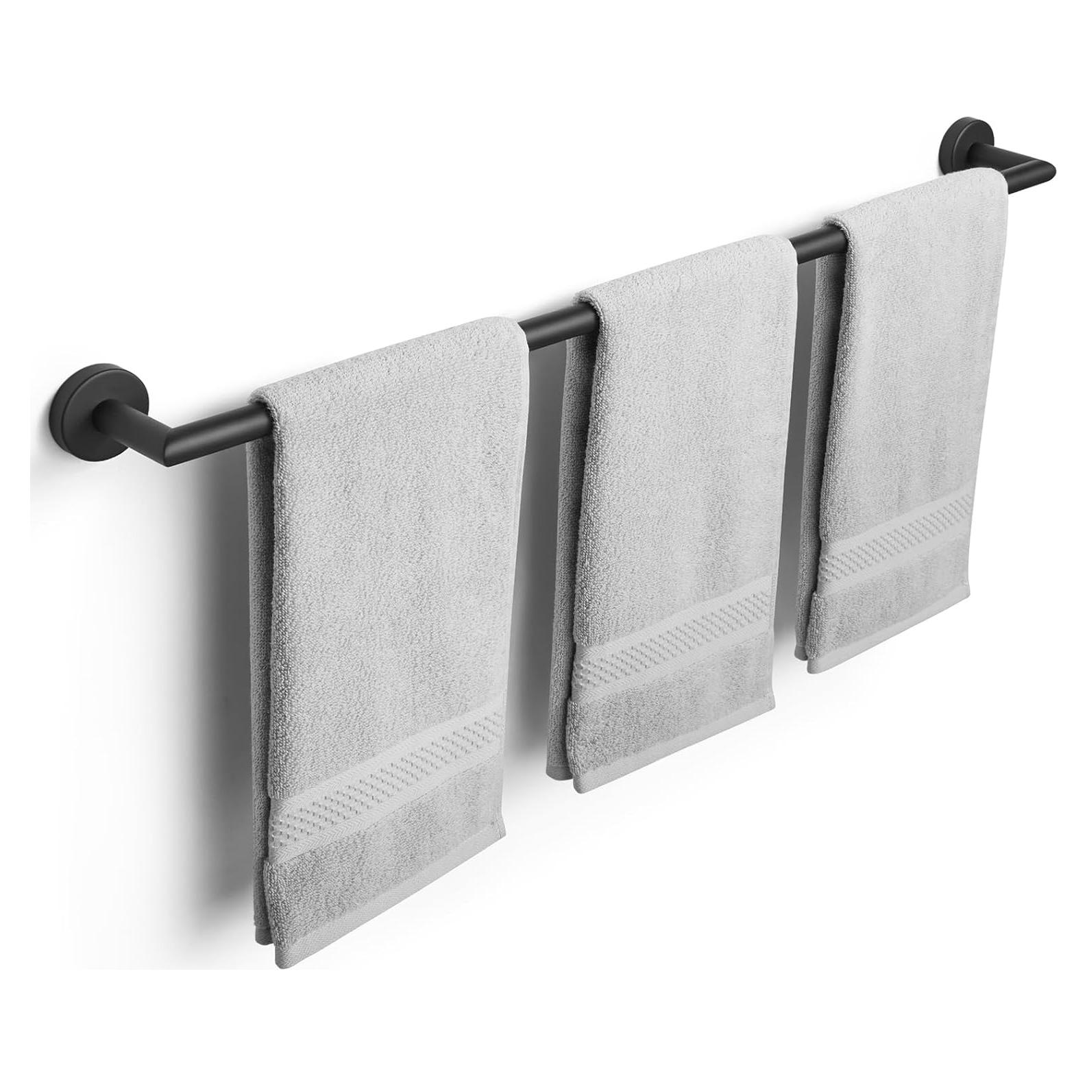 Barra de Toalla JunSun 79.69 cm Acero Inoxidable Negro Mate