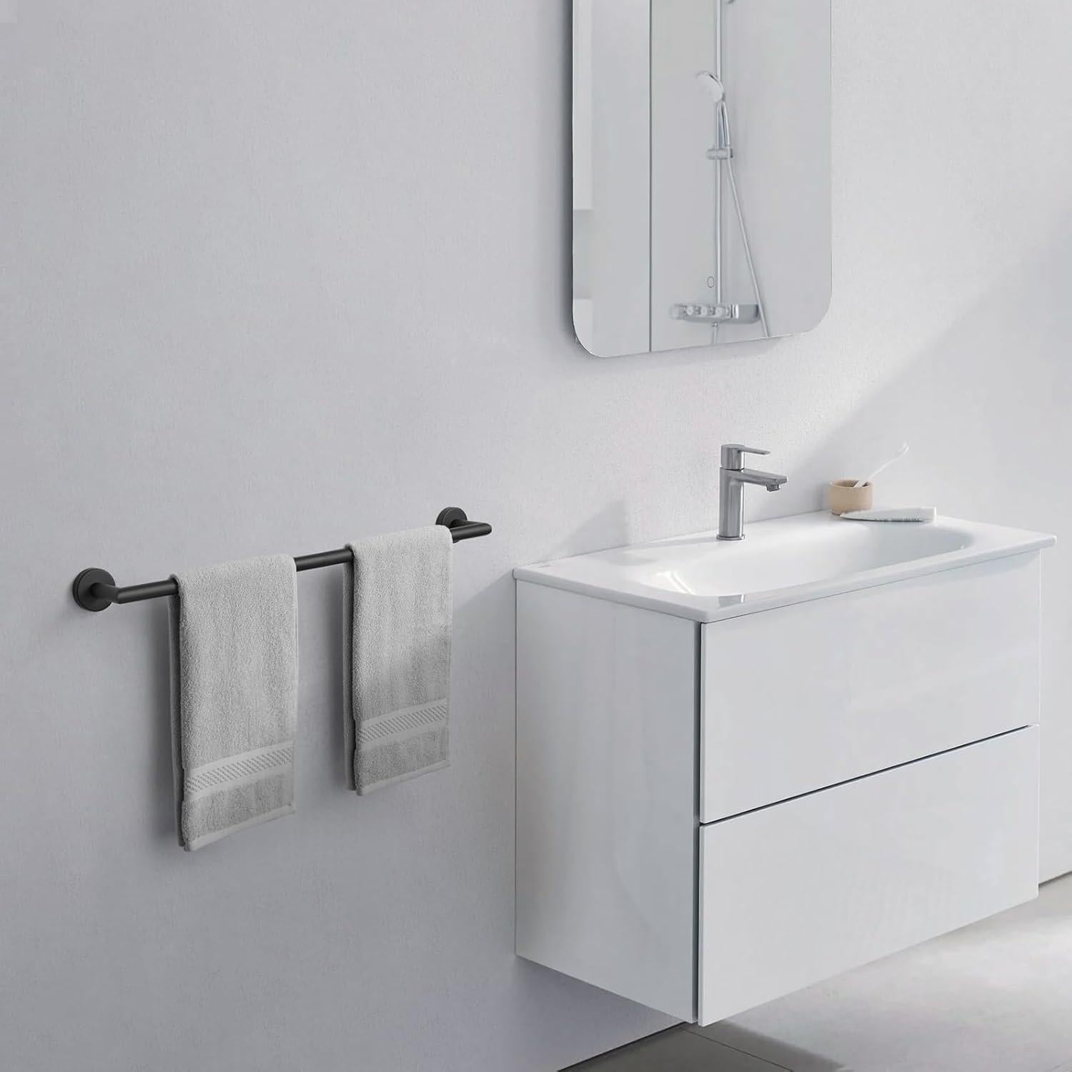 Barra de Toalla JunSun 79.69 cm Acero Inoxidable Negro Mate