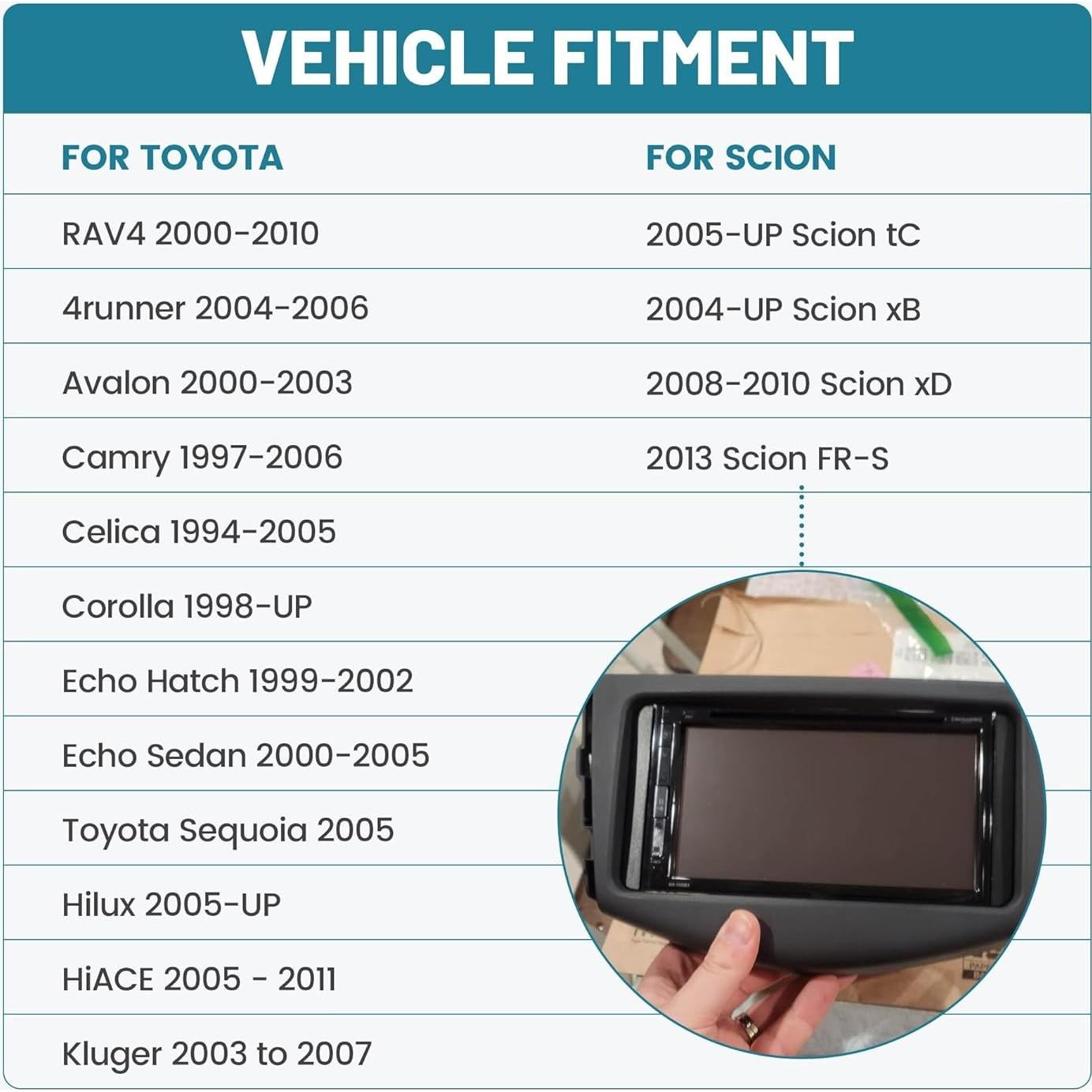 Kit de instalación radio doble DIN NuIth para Toyota 1997-2009