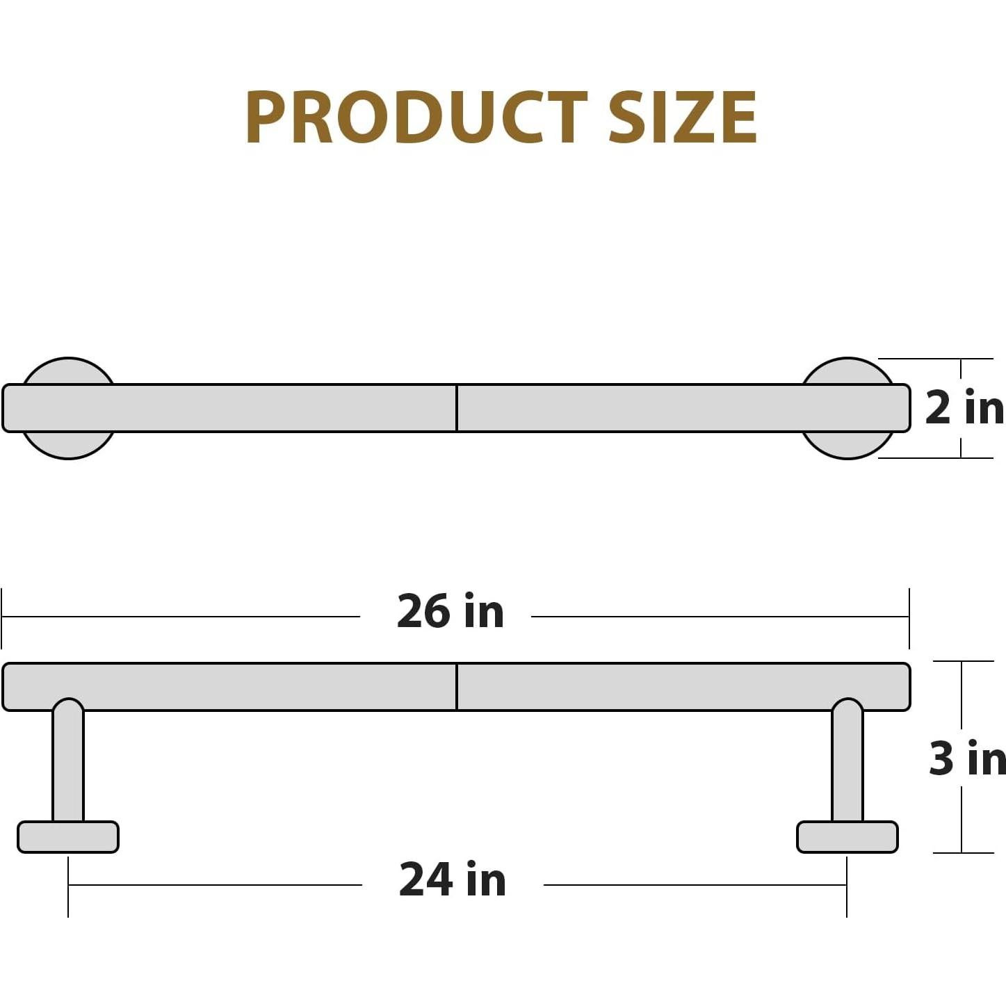 Barra de Toalla Luxbaro 66 cm Acero Inoxidable Negro Mate