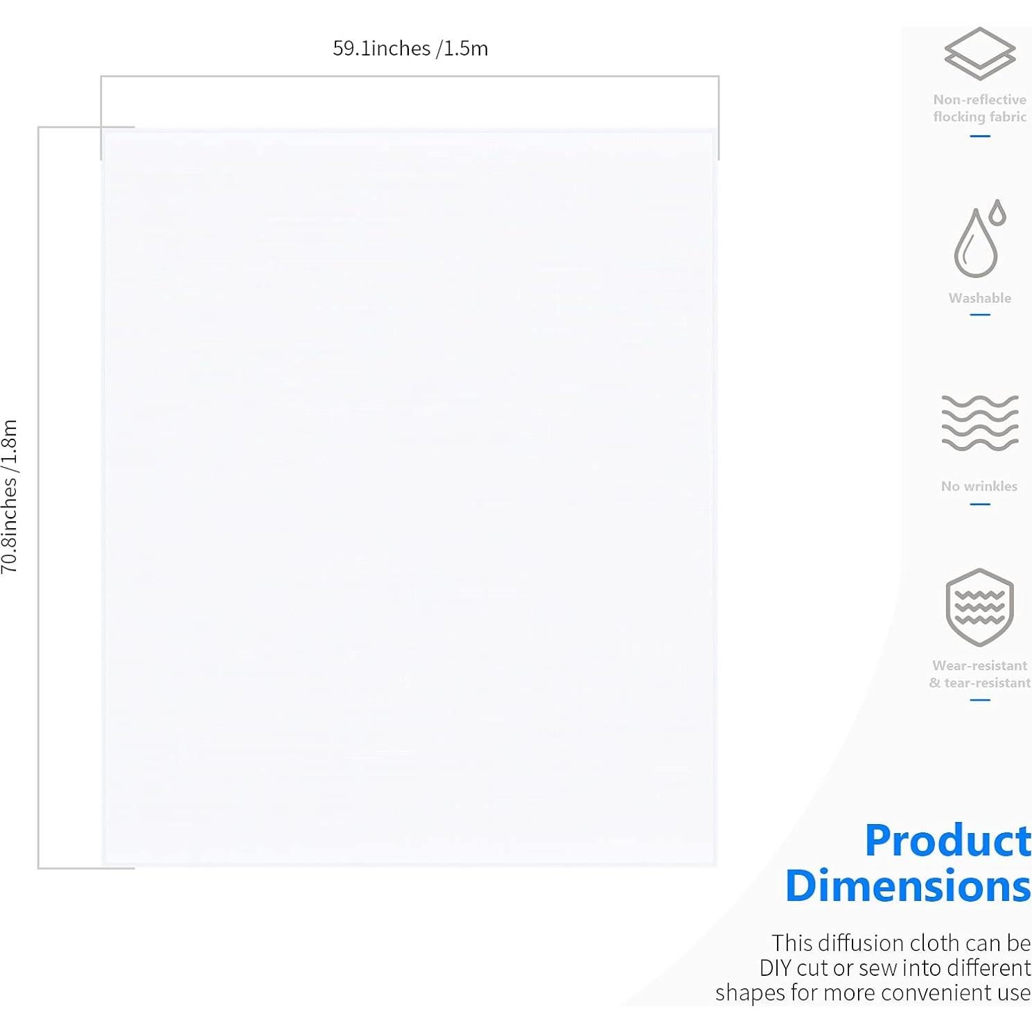 Tela de Difusión Blanca Neewer 1.8M x 1.5M para Fotografía