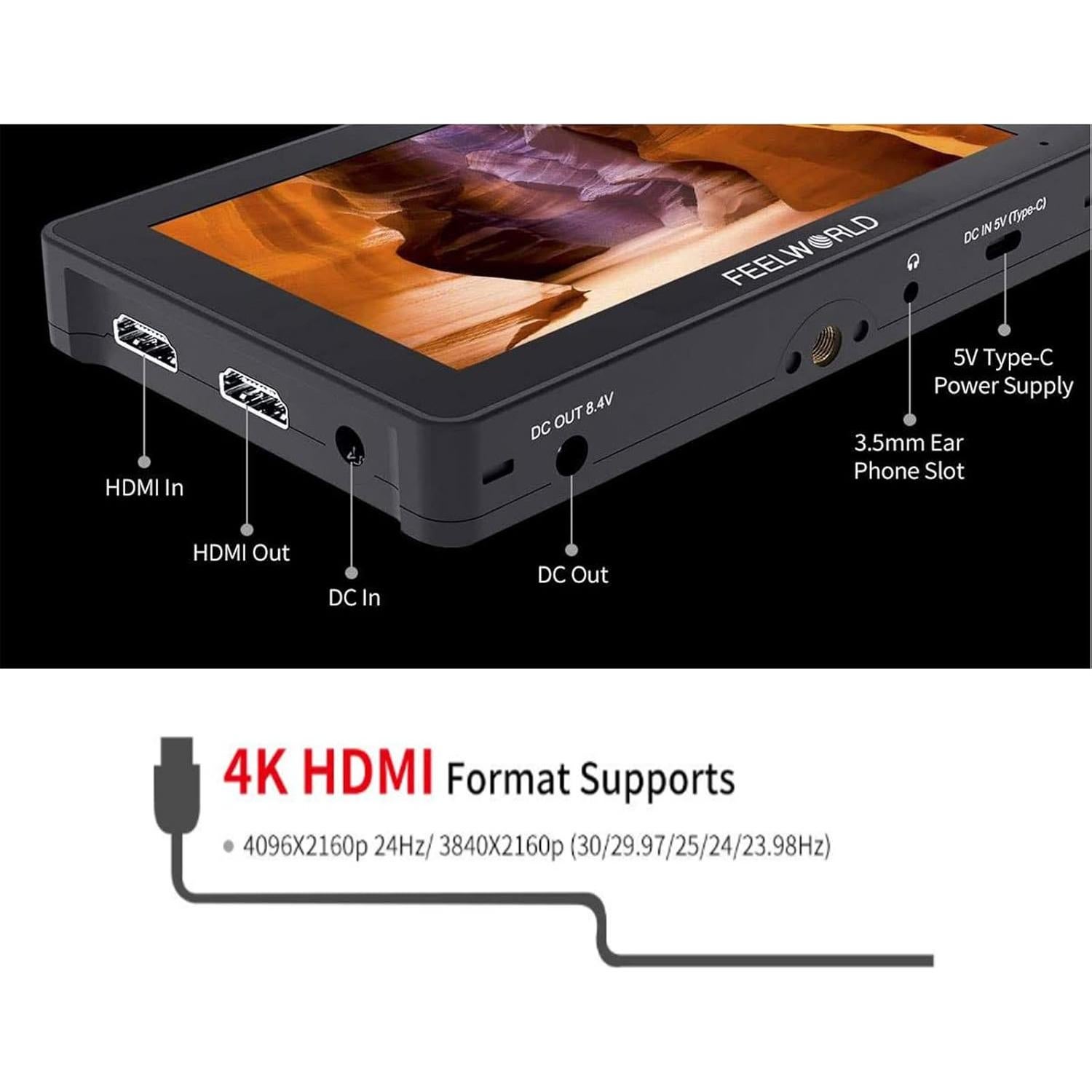 Monitor de Campo Feelworld F5 Pro V4 6" FHD 1920x1152 IPS