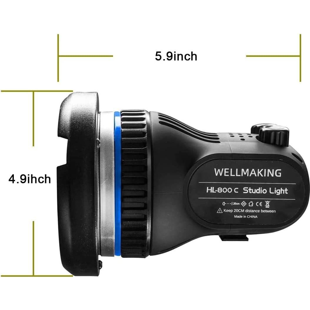 Luz LED Portátil WELLMAKING 80W Regulable 5600K CRI 98