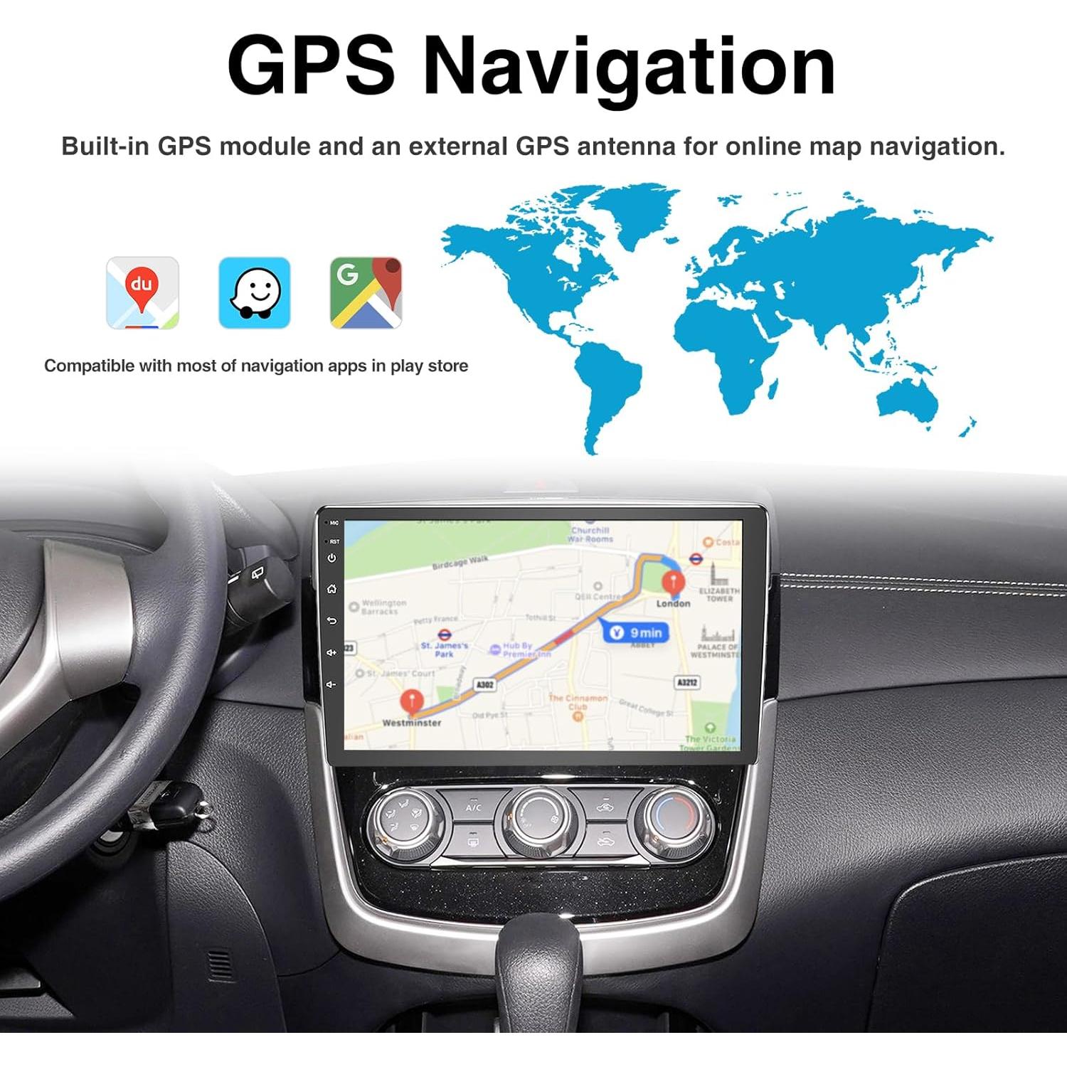 Estéreo de Coche Binize 10" Android Auto y Carplay Inalámbrico