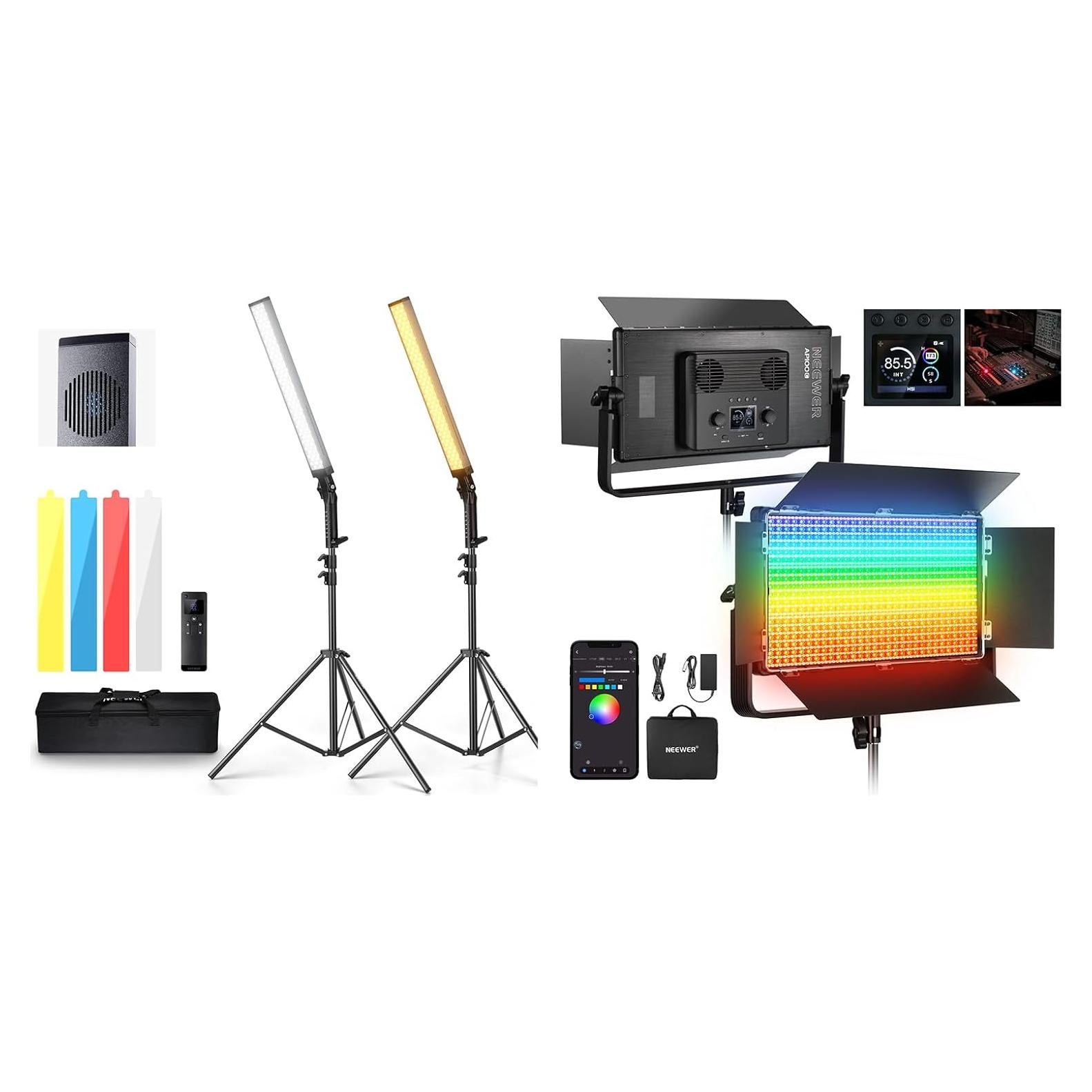 Kit de Luz LED Neewer AP100C 105W RGB con Varilla BH20B