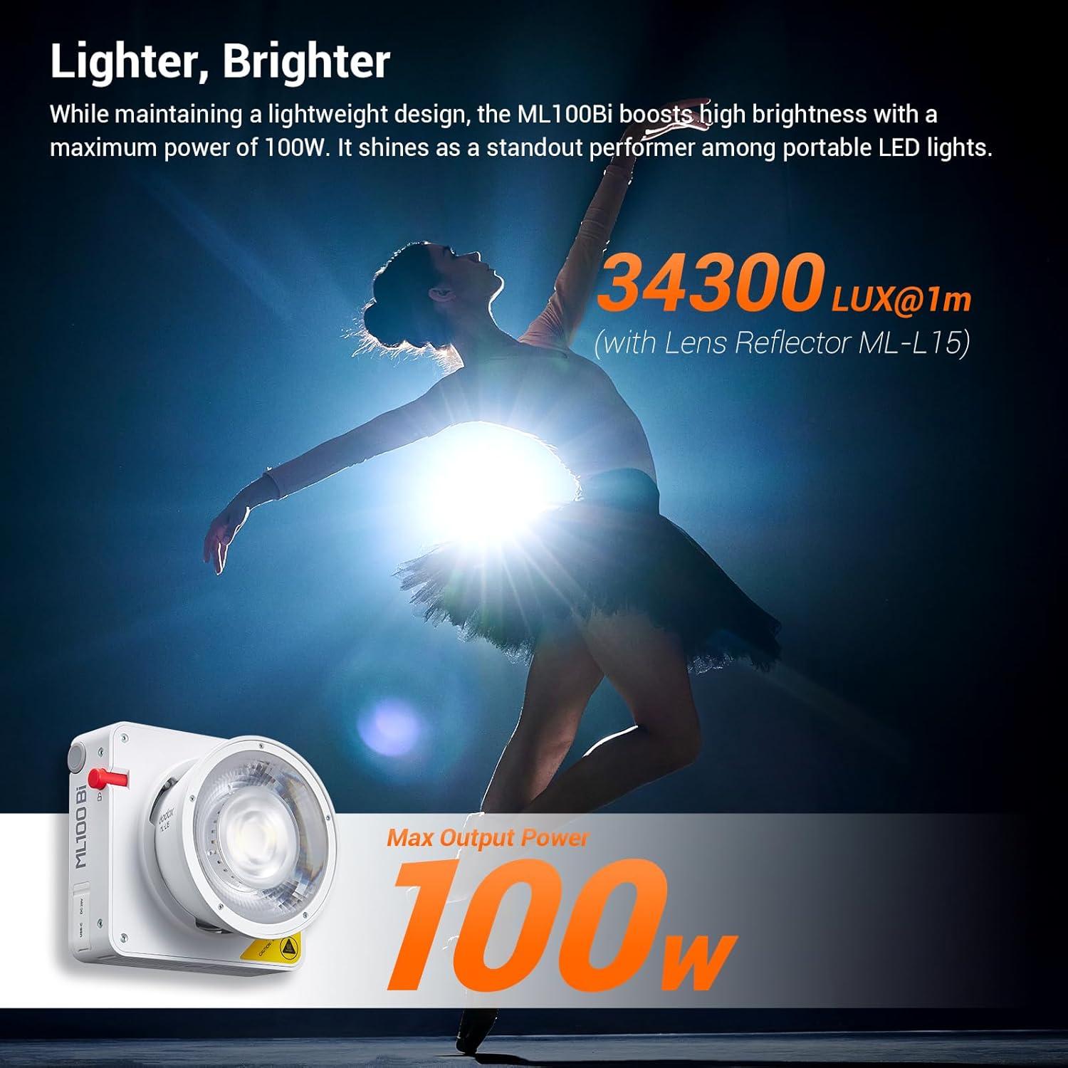 Luz de Video LED Godox ML100Bi 100W Bi-Color 2800-6500K