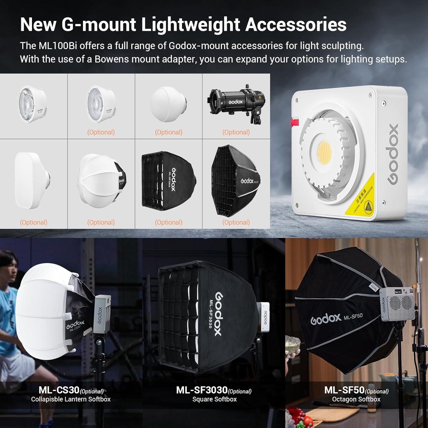 Luz de Video LED Godox ML100Bi 100W Bi-Color 2800-6500K