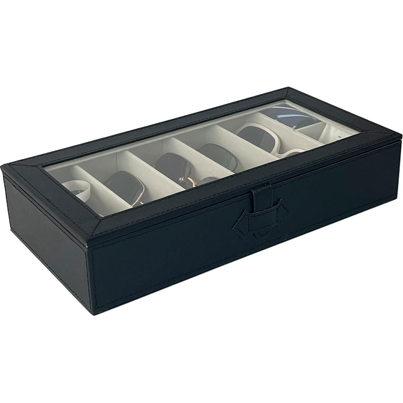 Organizador de Gafas de Sol UnionPlus, 8 Compartimentos, Negro