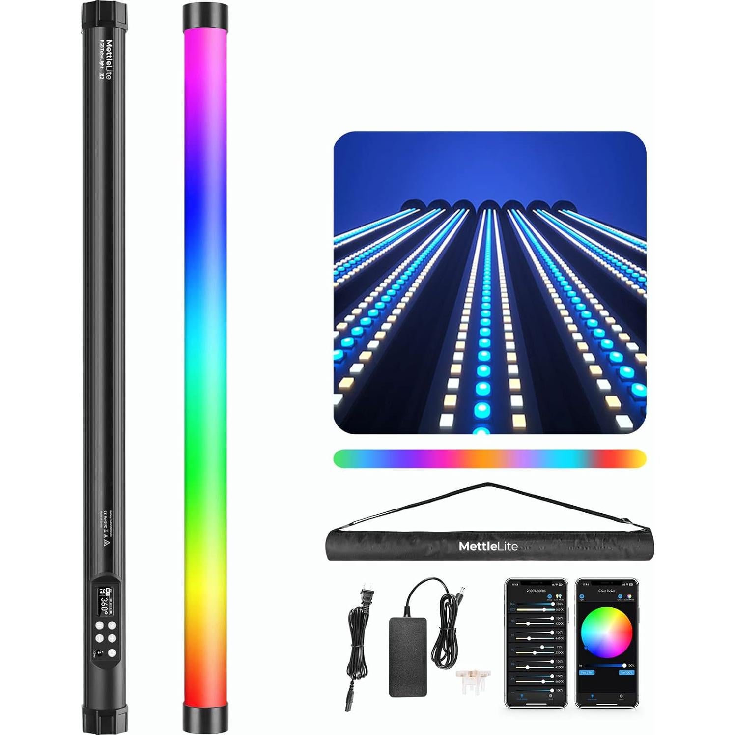 Kit de Luz LED RGB Mettlelite TLX2 y SPL210C Control APP