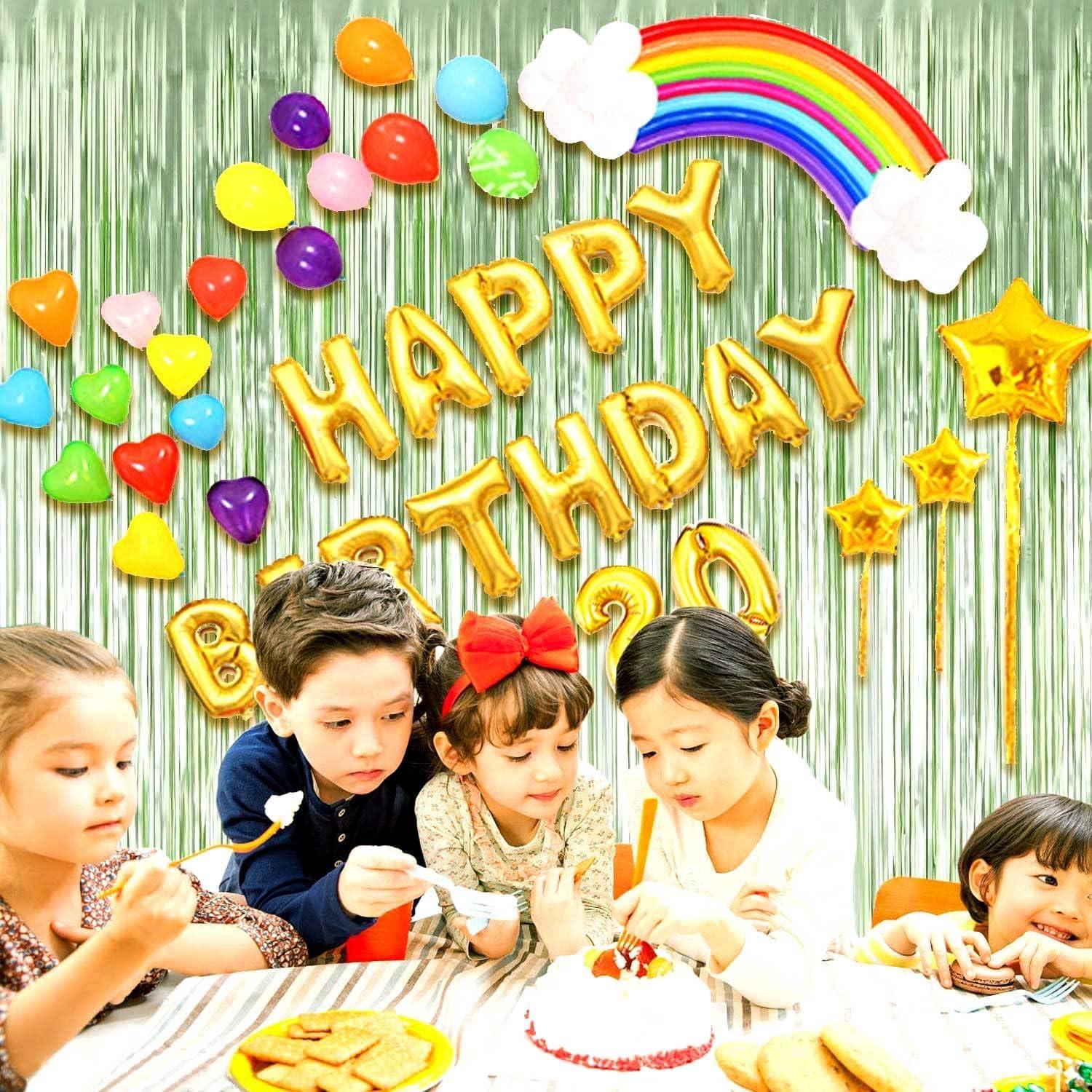 Paquete de 4 Cortinas de Flecos de Papel de Aluminio Verde Claro 1m x 2.5m