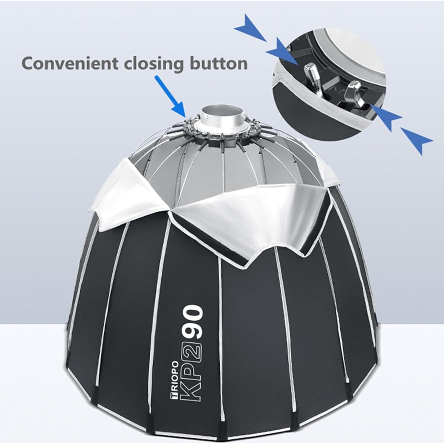 Softbox Parabólico 70cm Triopo Montaje Bowens con Rejilla