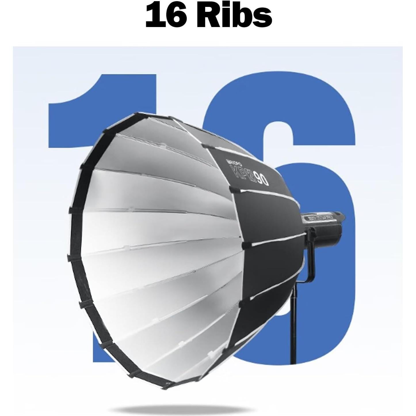 Softbox Parabólico 70cm Triopo Montaje Bowens con Rejilla