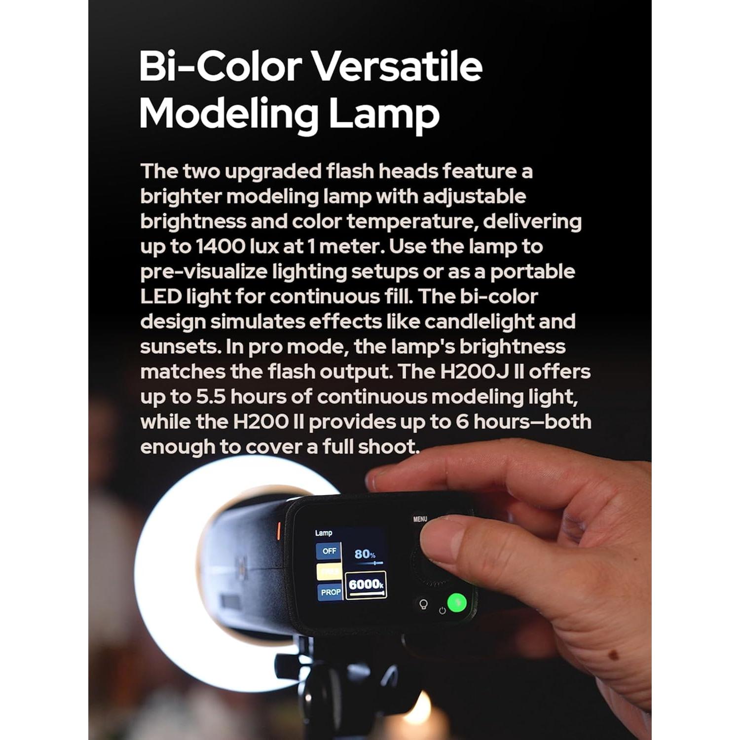 Flash Godox AD200 Pro II con Luz LED Bicolor y Control Preciso