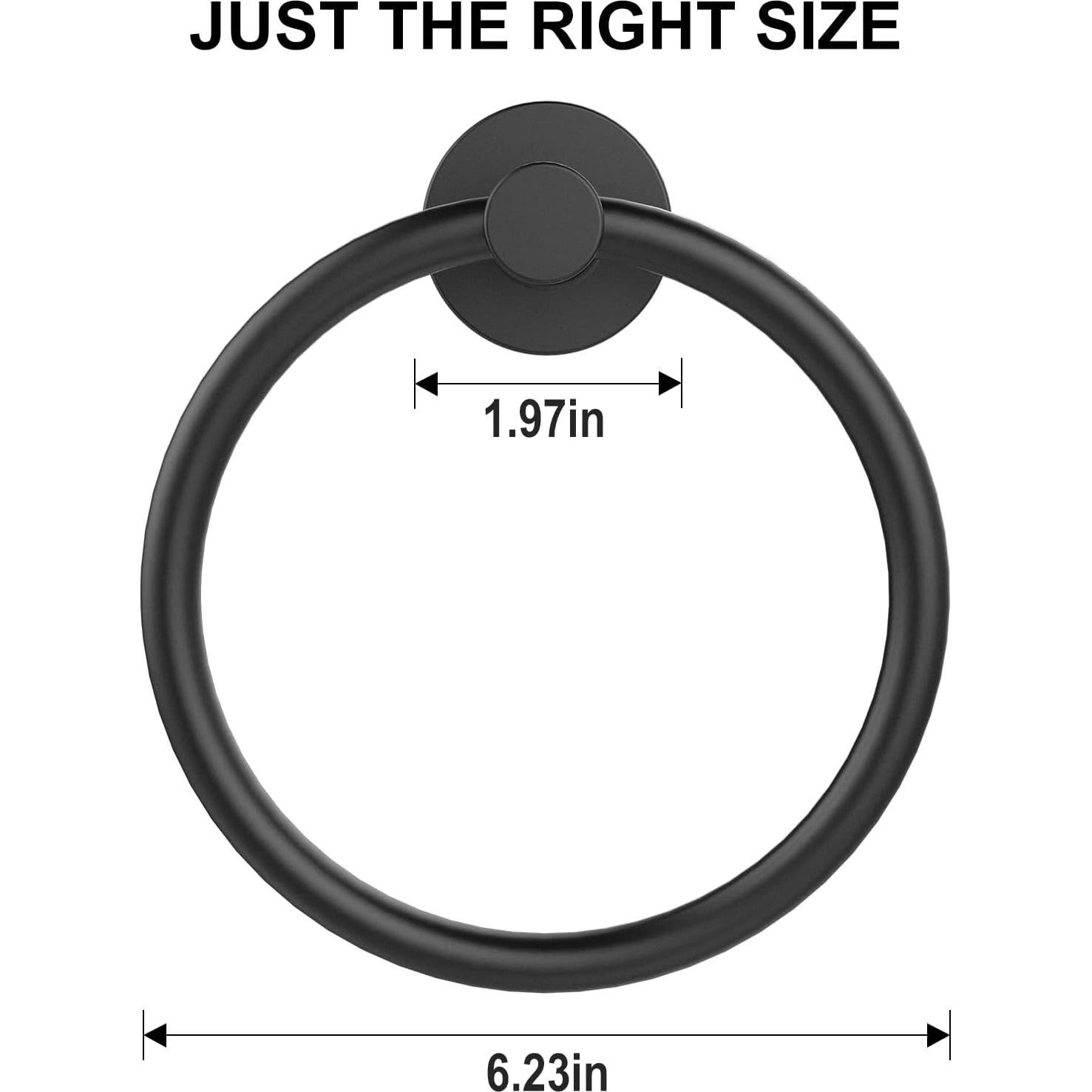 Soporte de Toalla SetSail Negro Mate Acero Inoxidable 304