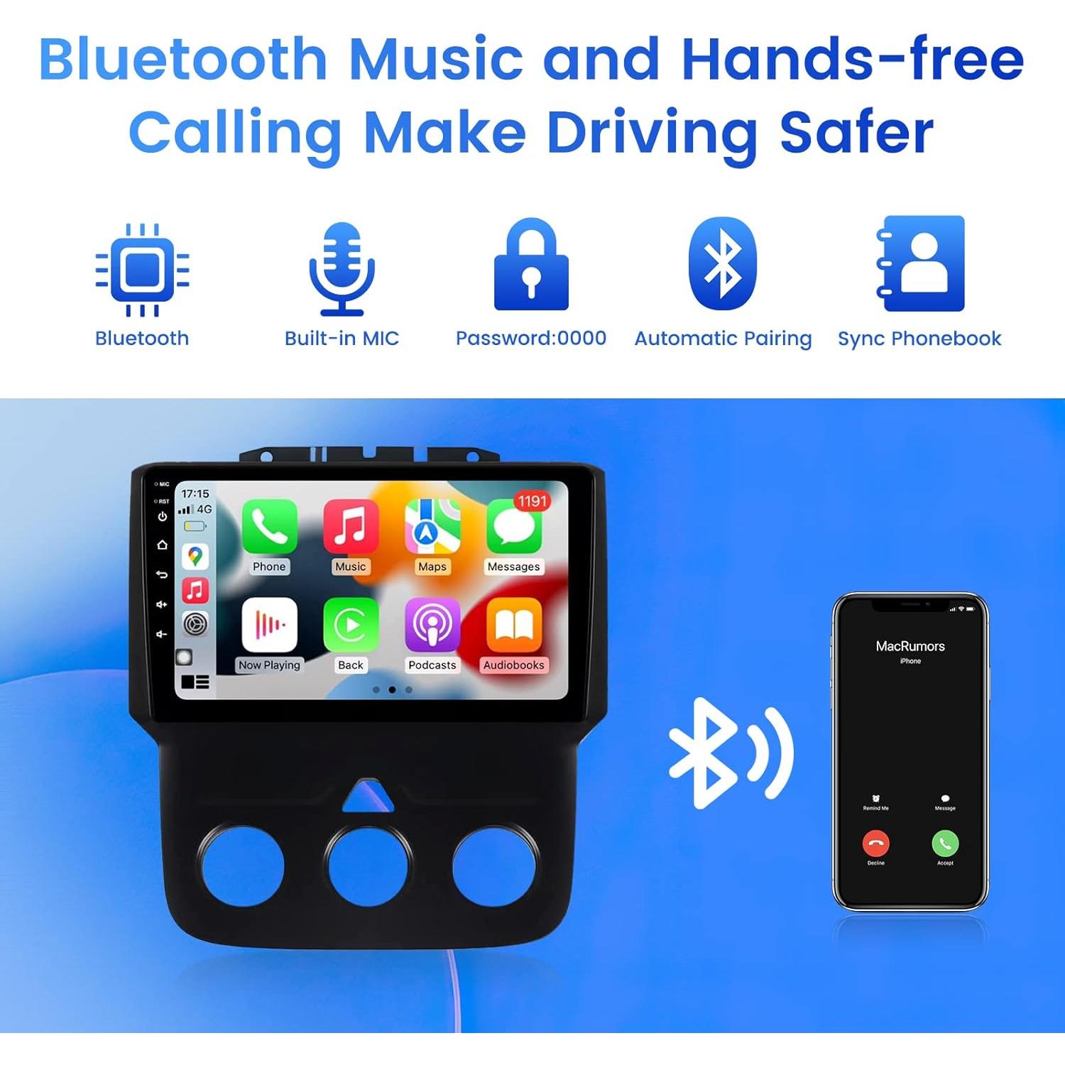 Estéreo de Coche RONGJI Android 13 para Dodge Ram 2013-2018