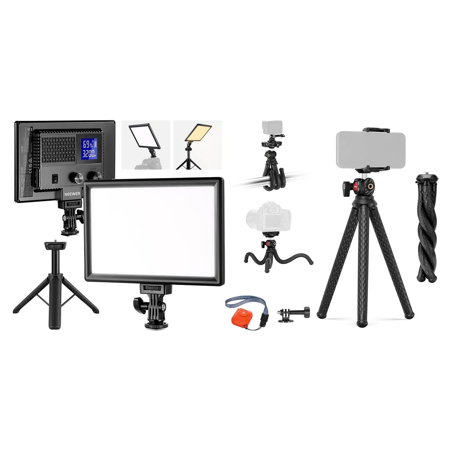 Panel de Luz LED NEEWER NL-116AI 23cm Dimmable con Trípode