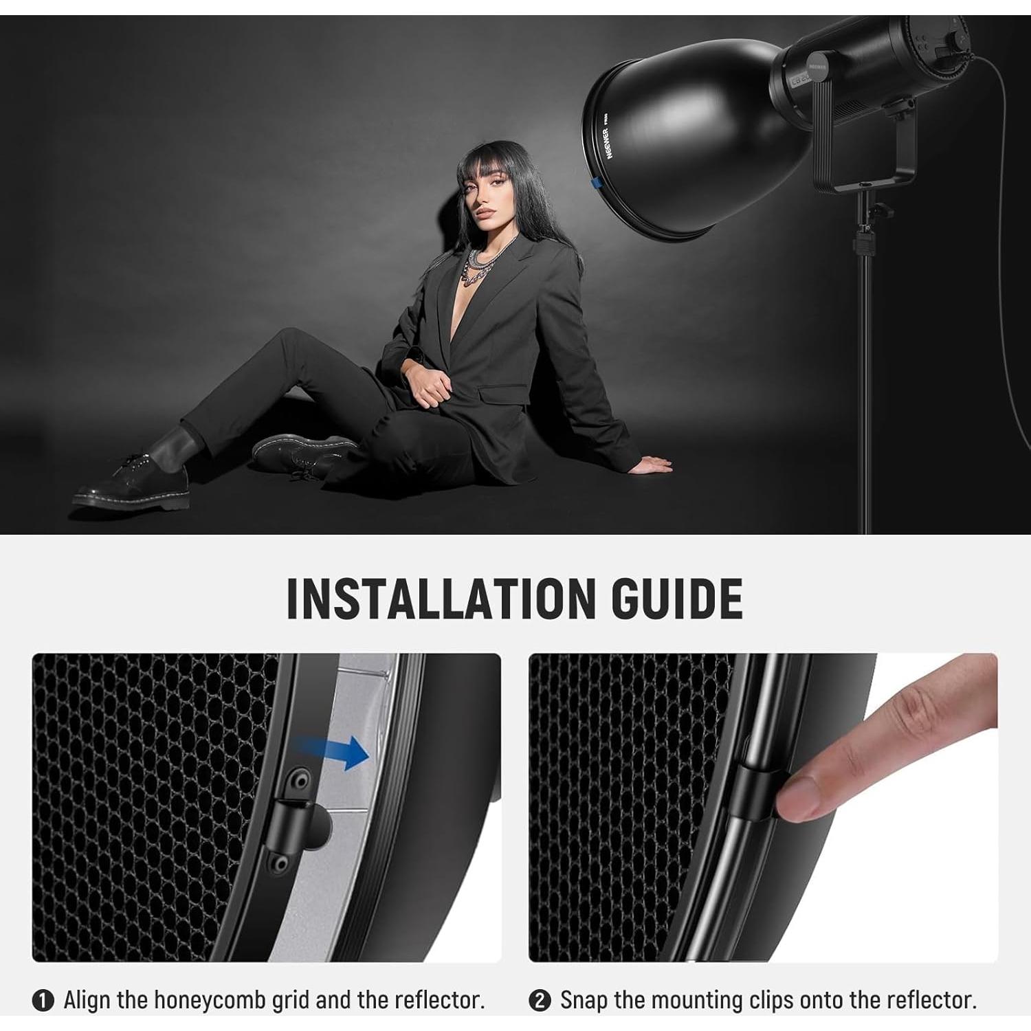 Luz de Video LED RGB NEEWER FS150C 130W 2500-7500K con Reflector