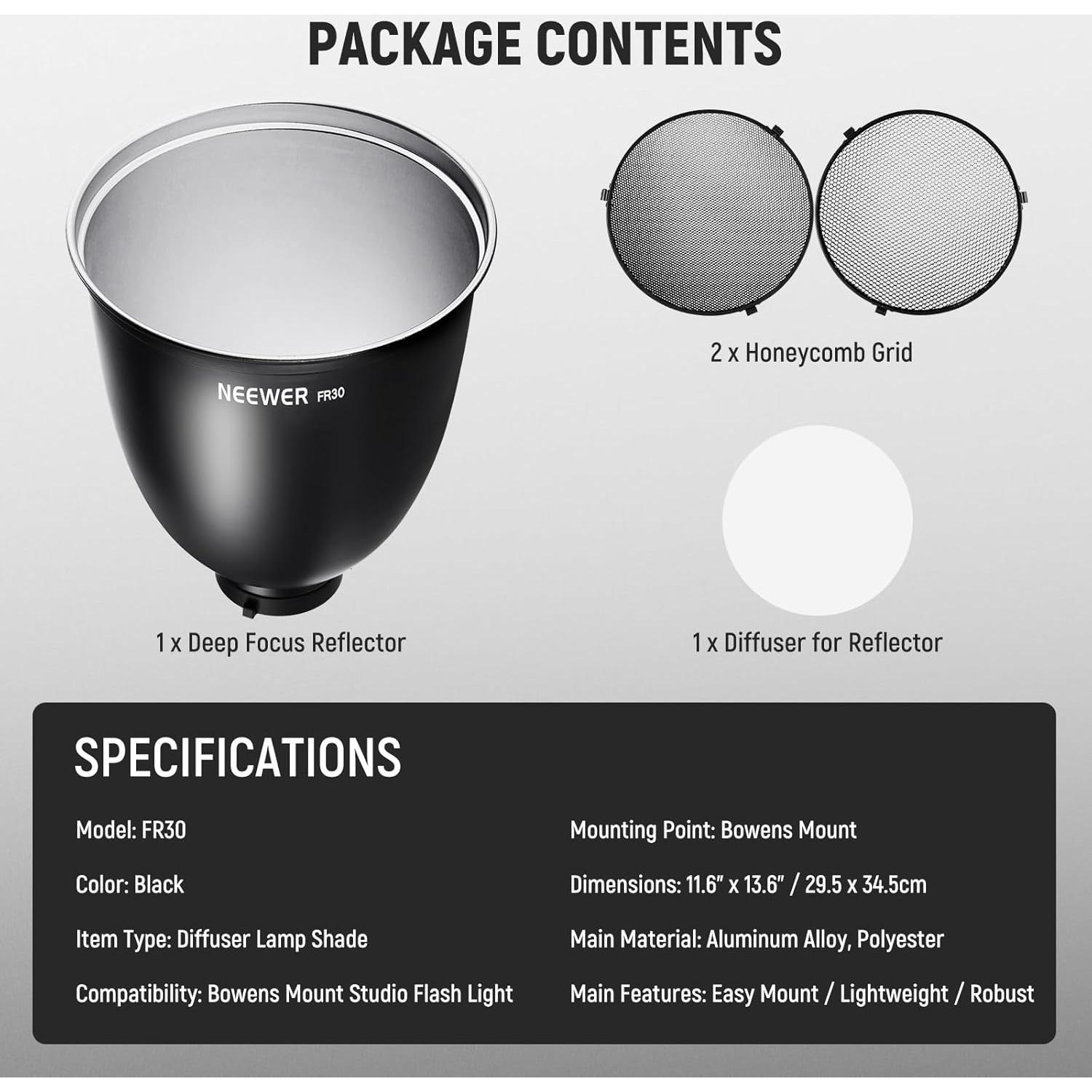 Luz de Video LED RGB NEEWER FS150C 130W 2500-7500K con Reflector