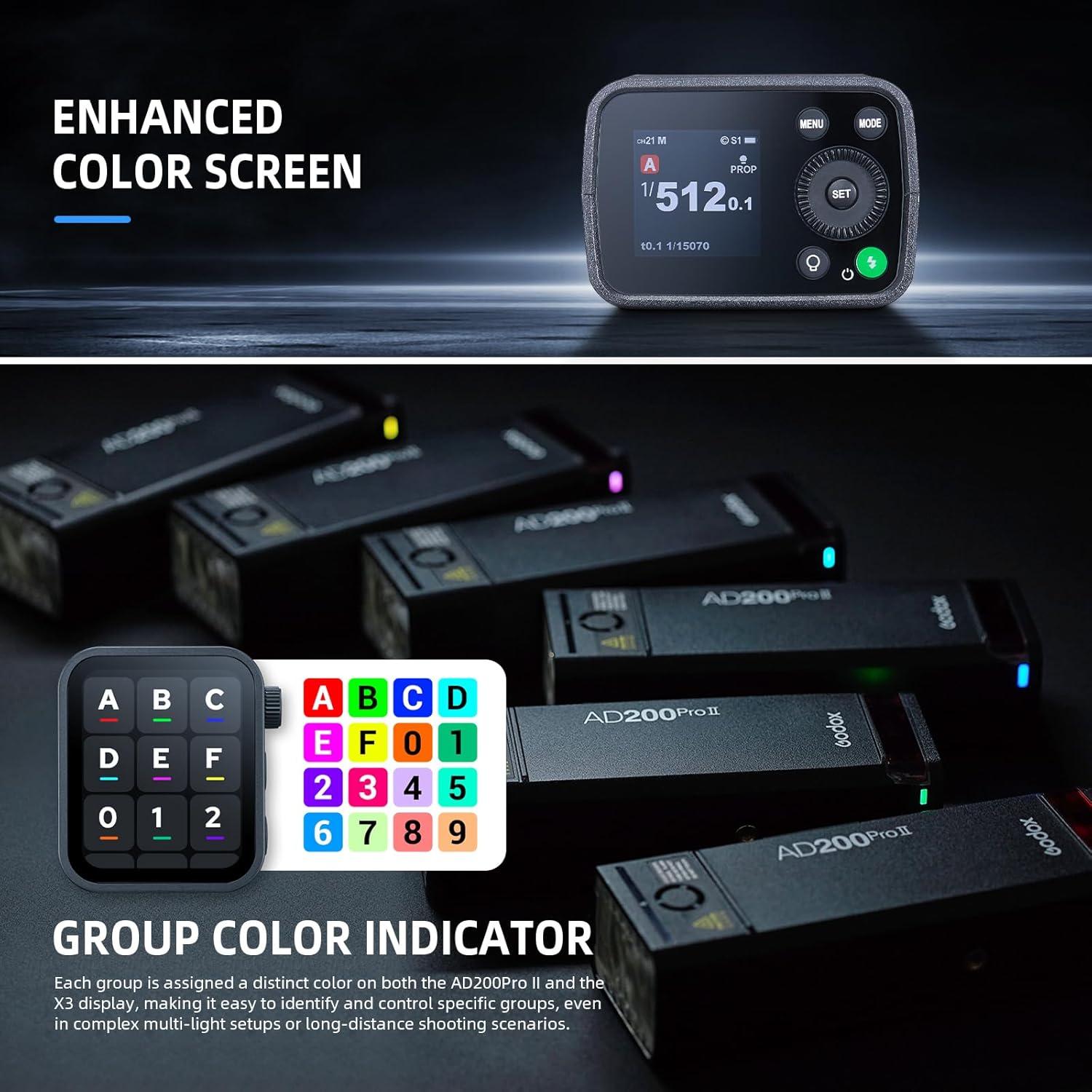 Flash Estroboscópico Godox AD200 Pro II 200W TTL Portátil