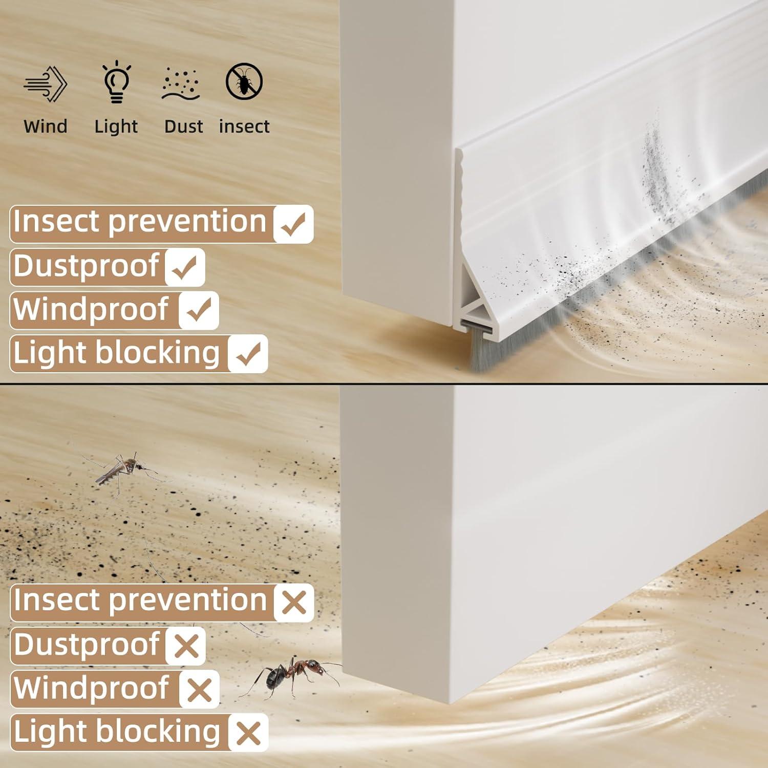 Barrera de Puerta KNEELISA 99 cm Silicona Blanca Sellador