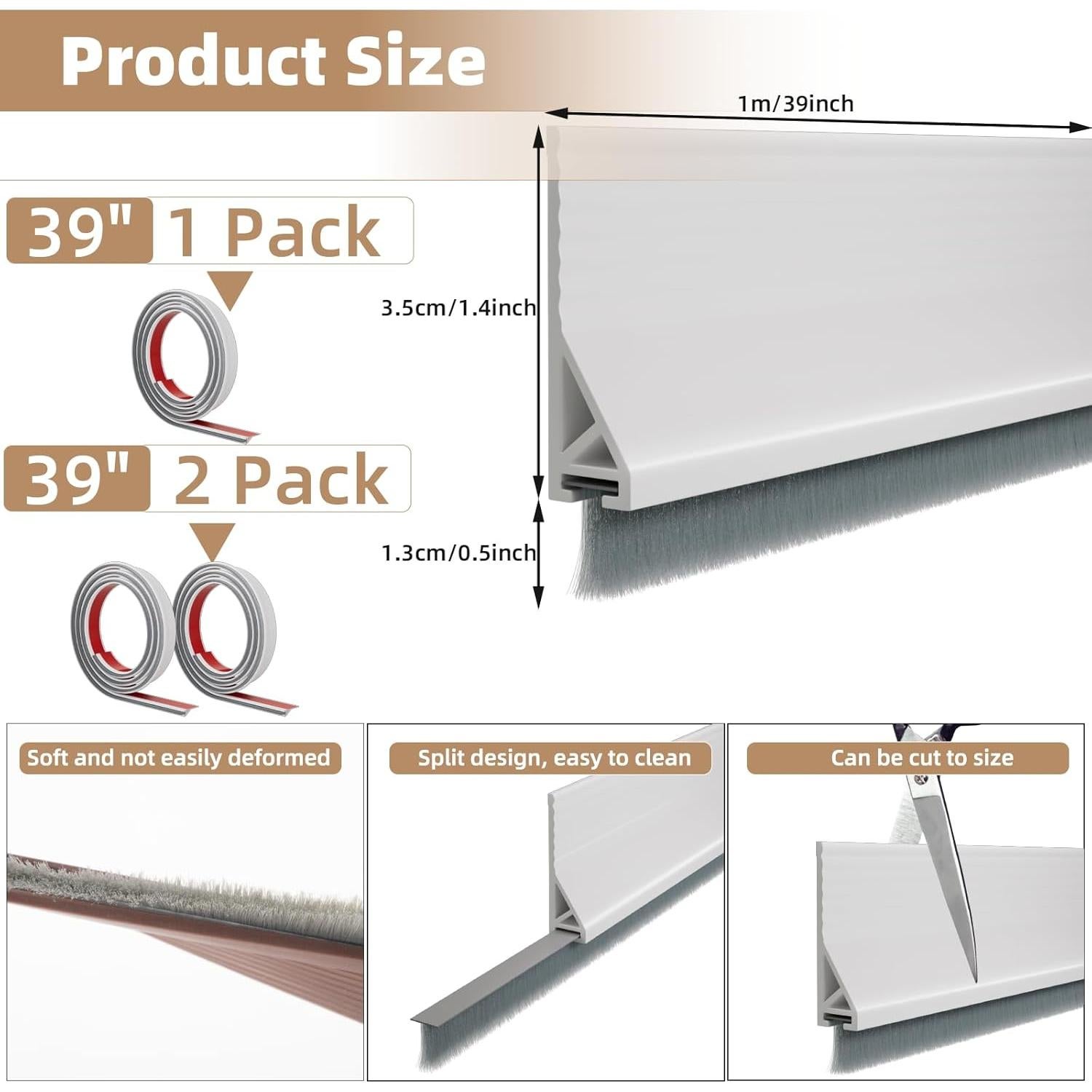 Barrera de Puerta KNEELISA 99 cm Silicona Blanca Sellador