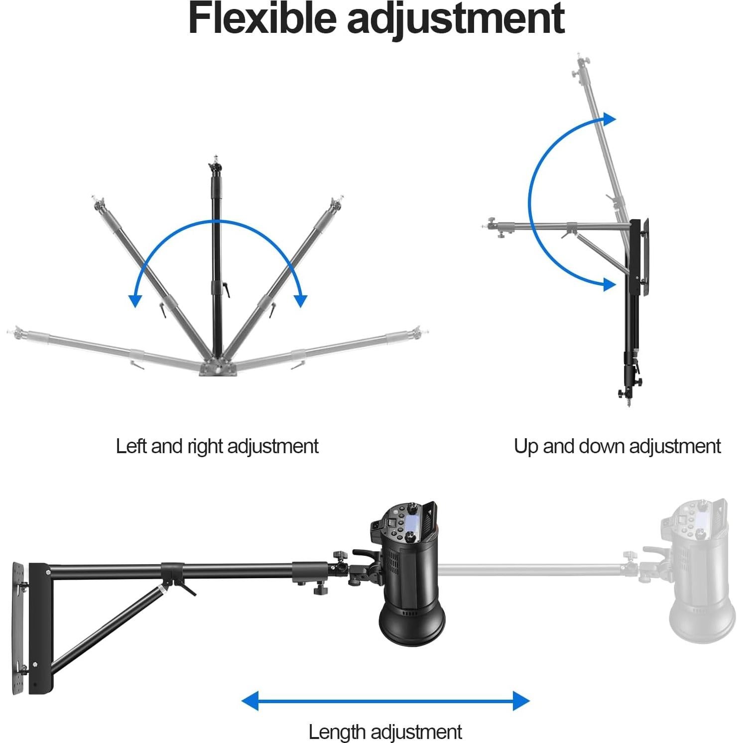 Brazo de Soporte Triangular Wellmaking 135cm Ajustable 180°