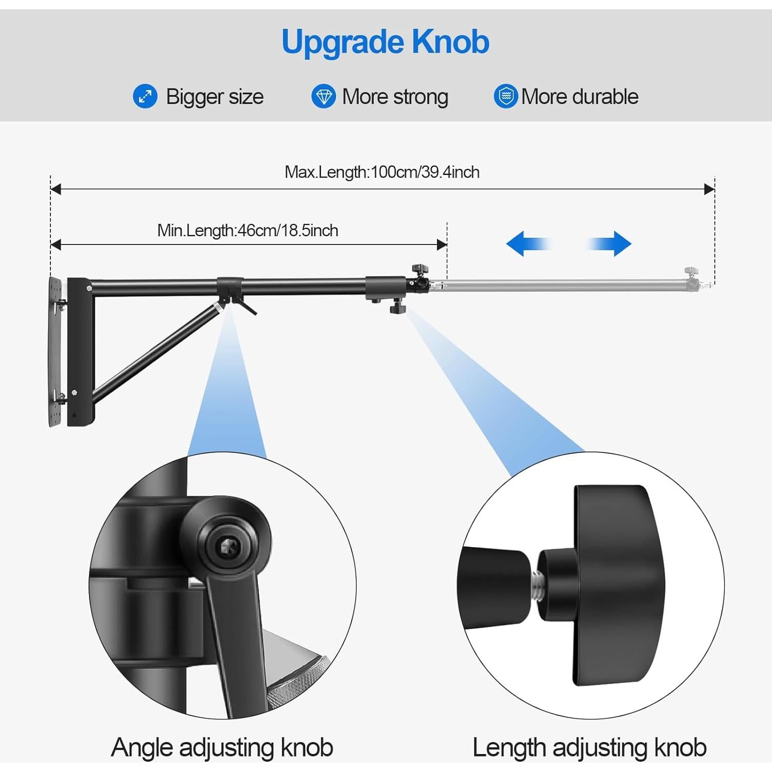 Brazo de Soporte Triangular Wellmaking 135cm Ajustable 180°