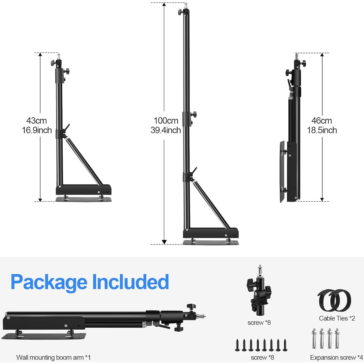 Brazo de Soporte Triangular Wellmaking 135cm Ajustable 180°