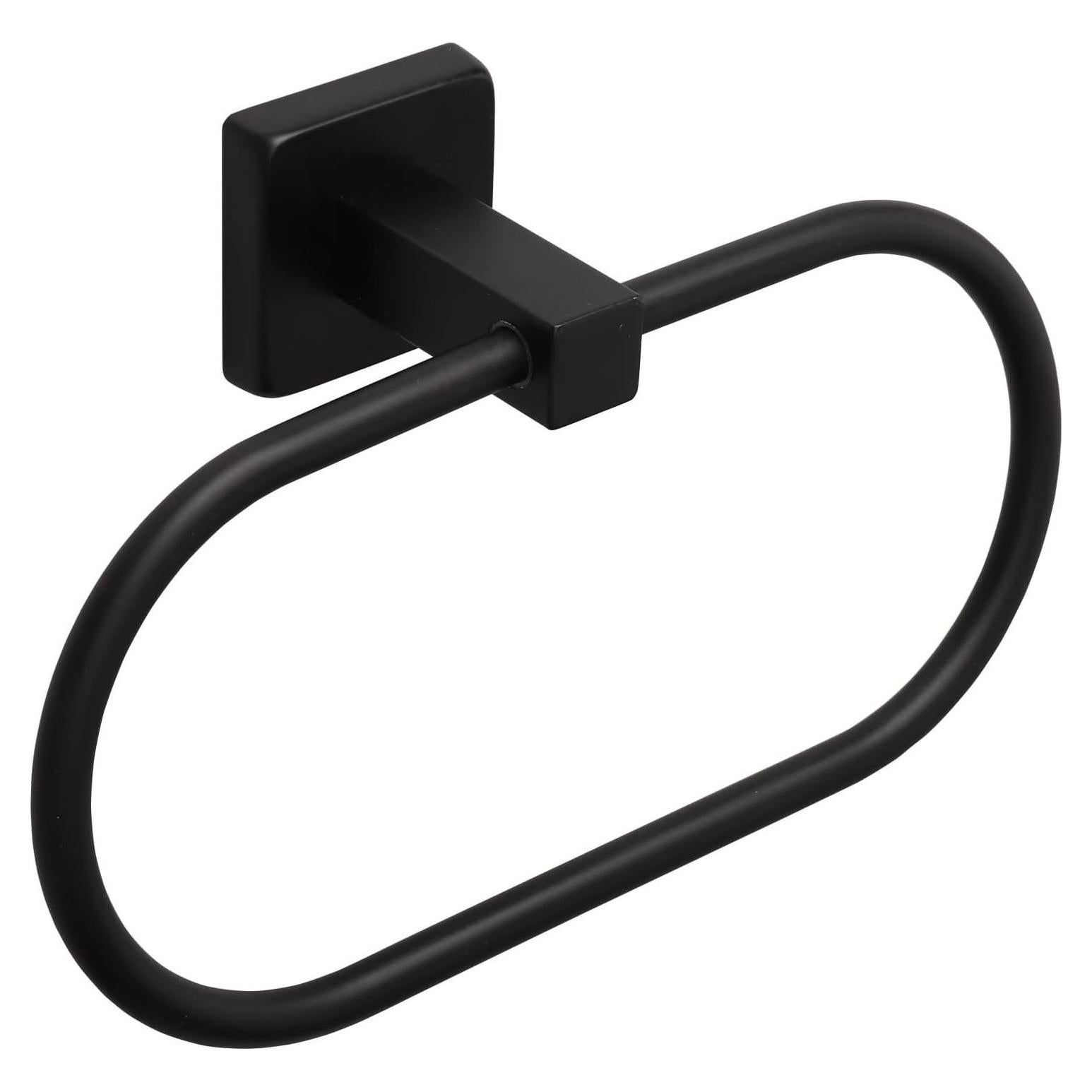 Soporte de Toalla TocTen Ovalado Acero Inoxidable Negro Mate