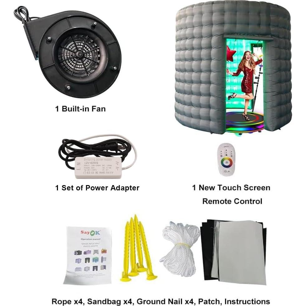 Cabina Fotográfica Inflable SAYOK 4m con LED 360 para Eventos