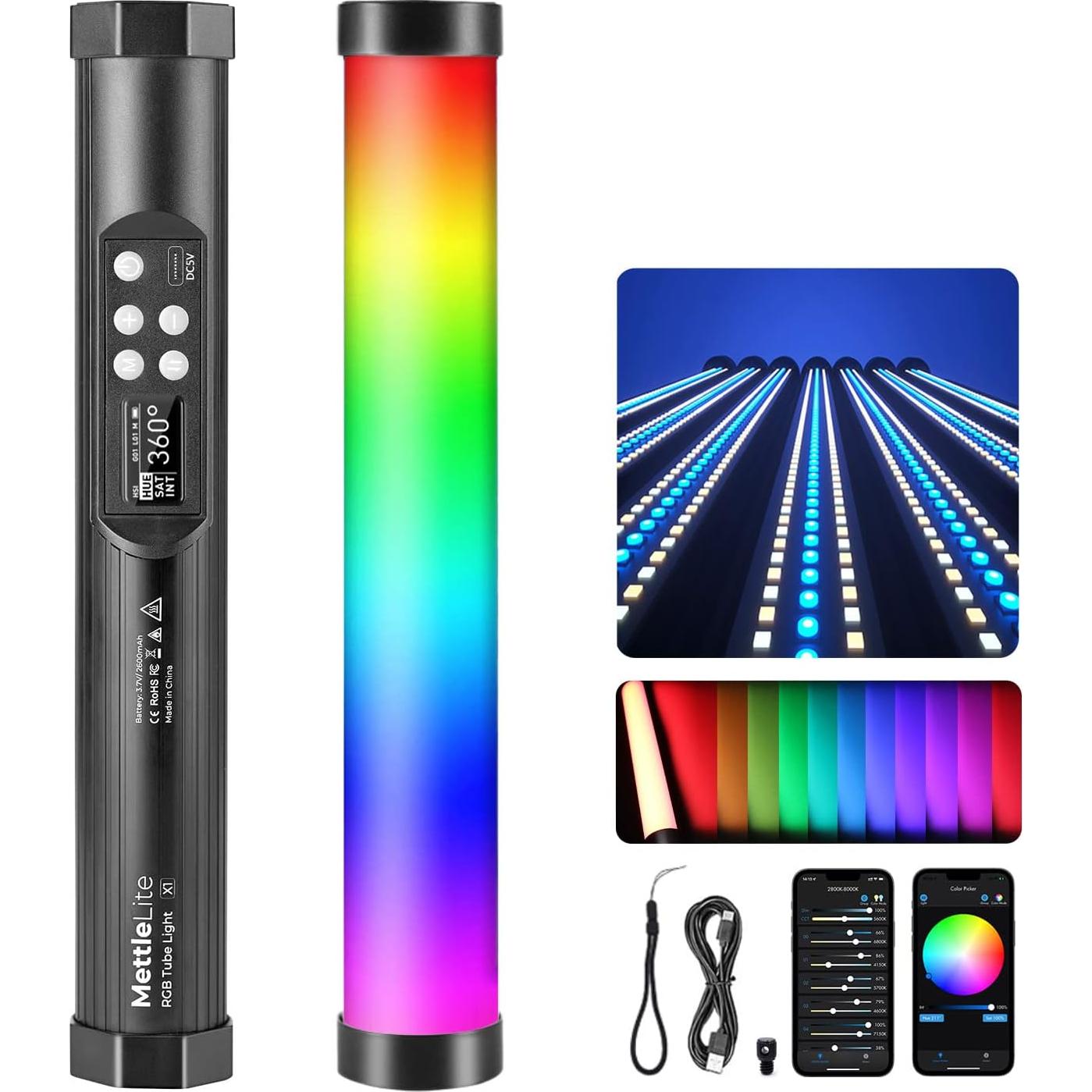 Paquete de Luz de Video RGB Mettlelite TLX1 y LS400C