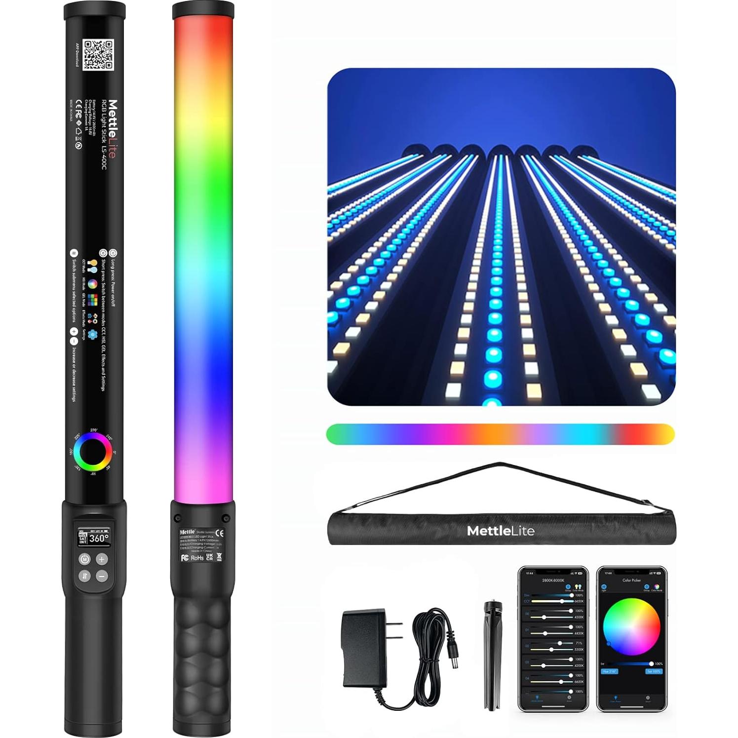 Paquete de Luz de Video RGB Mettlelite TLX1 y LS400C