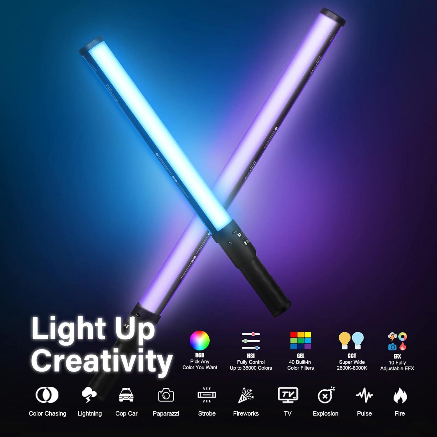 Paquete de Luz de Video RGB Mettlelite TLX1 y LS400C