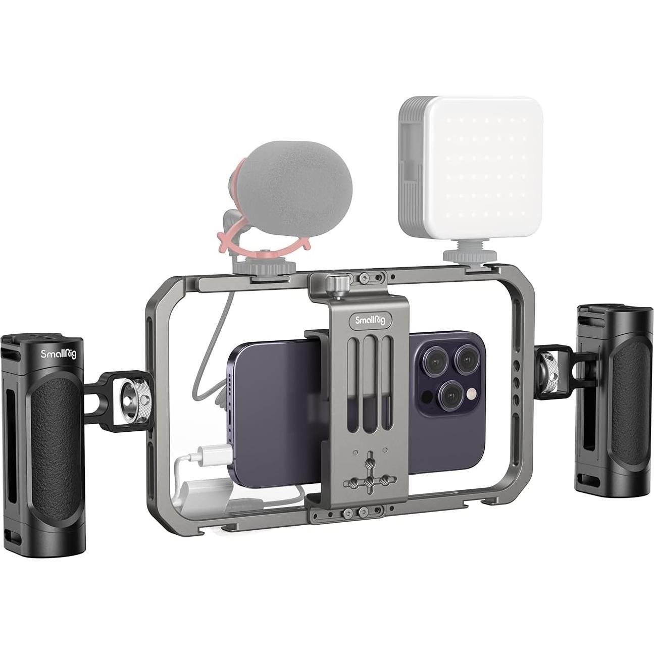 Paquete SmallRig RM120 Luz de Video RGB 3808 + Soporte Teléfono 4121