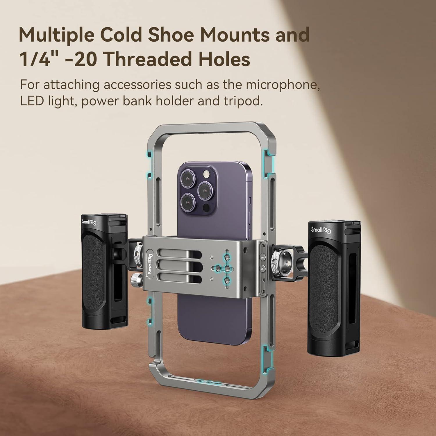 Paquete SmallRig RM120 Luz de Video RGB 3808 + Soporte Teléfono 4121