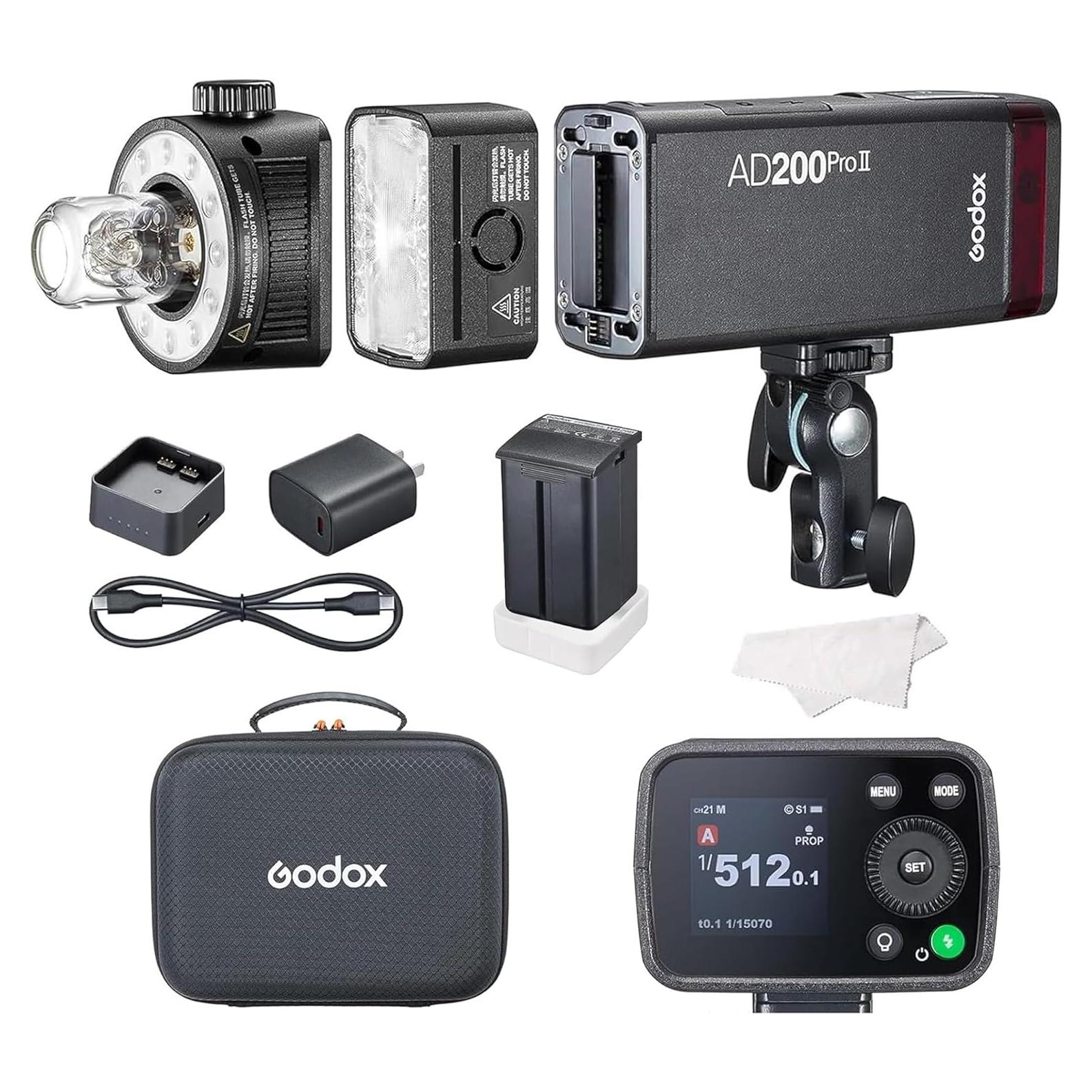 Flash Godox AD200 Pro II 200Ws Bi-Color TTL Inalámbrico