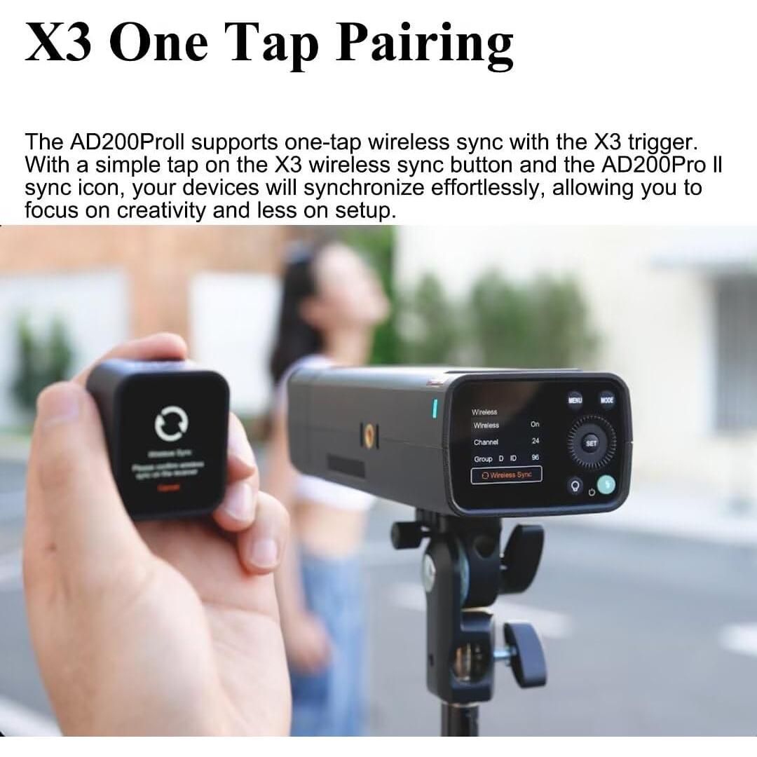 Flash Godox AD200 Pro II 200Ws Bi-Color TTL Inalámbrico