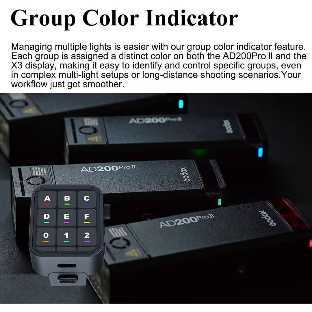 Flash Godox AD200 Pro II 200Ws Bi-Color TTL Inalámbrico