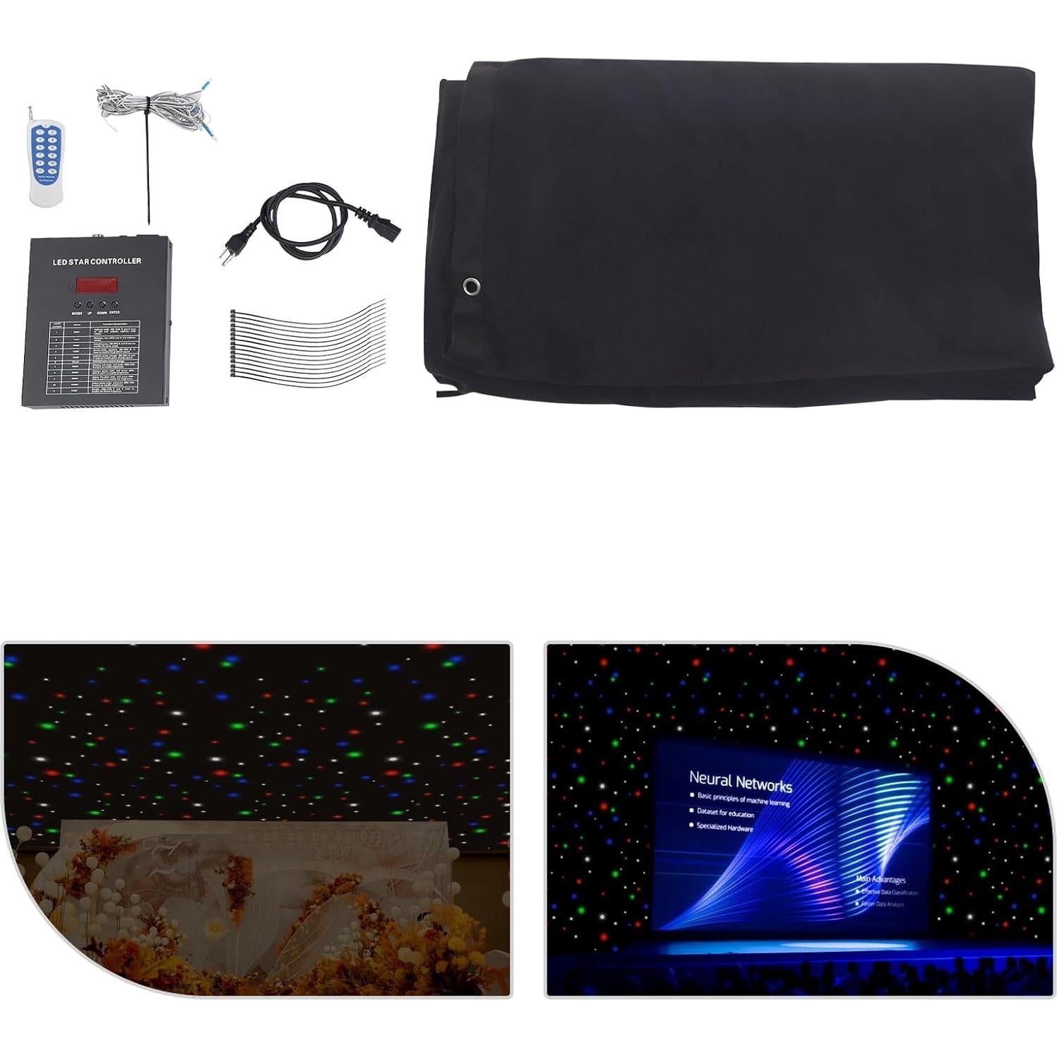 Cortina LED Estrella 4x3m FairyPagoda RGBW Control Remoto