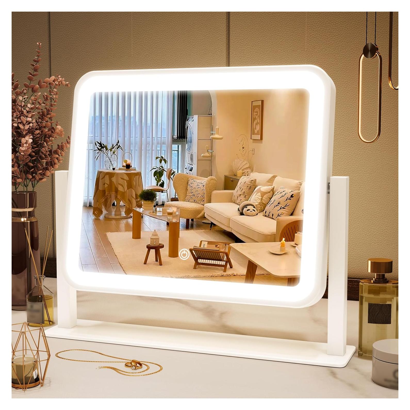 Espejo de Tocador FENNIO con Luces LED 35.5x30.5cm Táctil