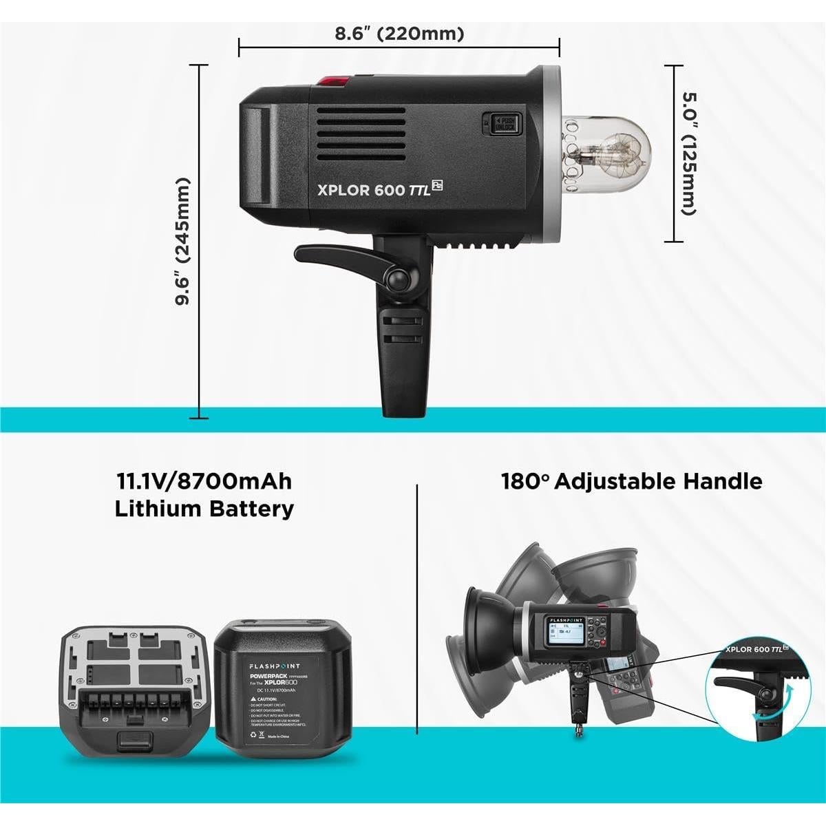 Flashpoint XPLOR 600 TTL Luz Estroboscópica 600W Inalámbrica