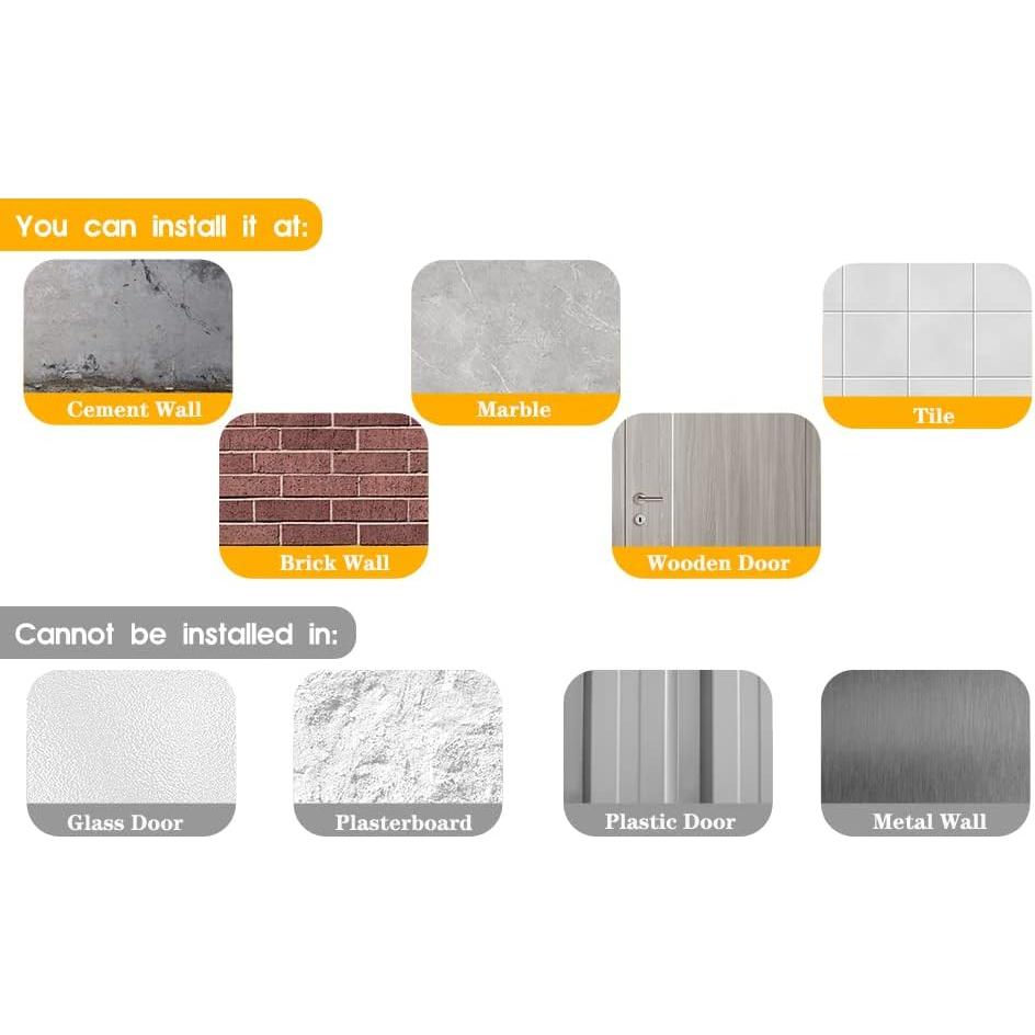 Ganchos de Acero Inoxidable Homagic 4 Piezas Negro Mate