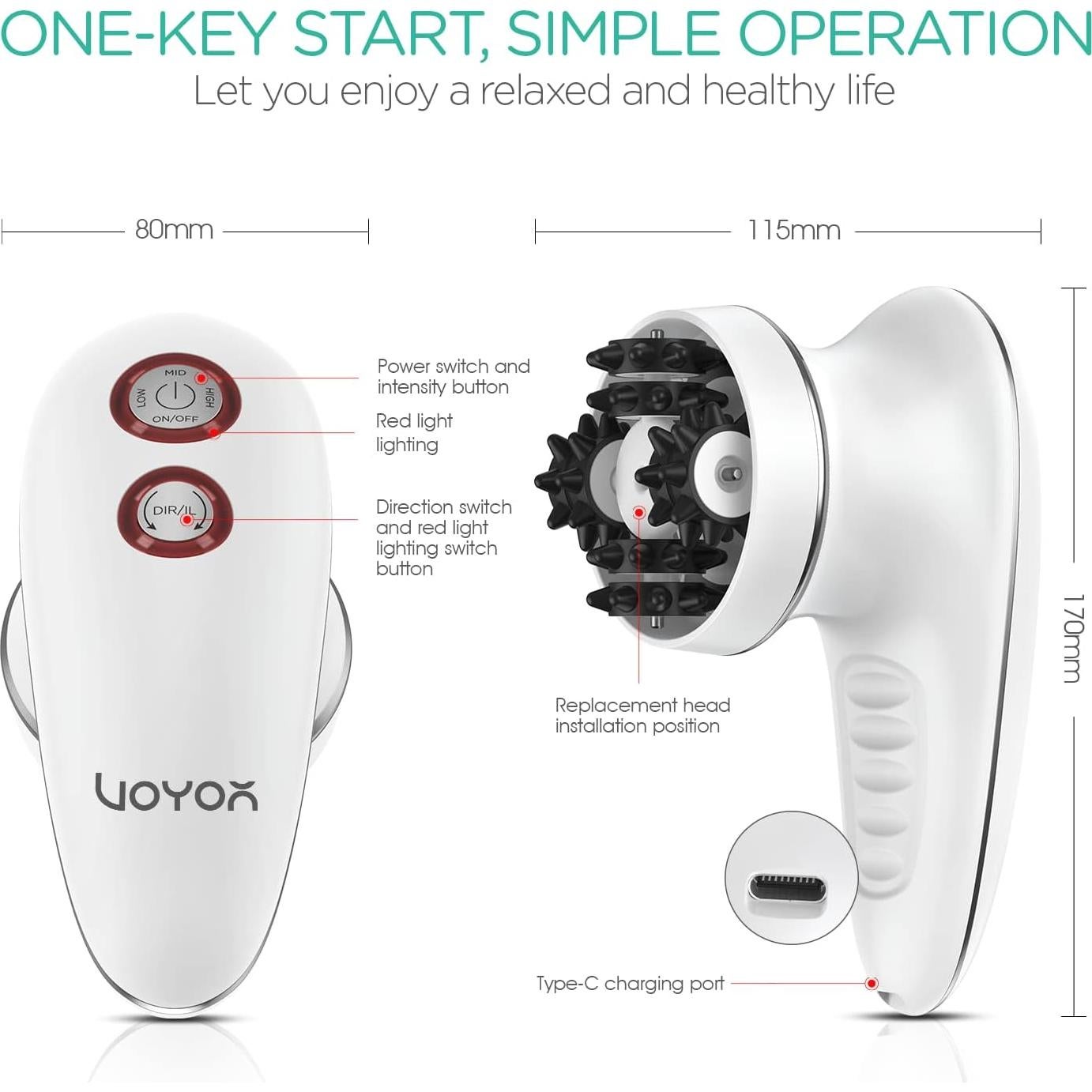Masajeador Eléctrico VOYOR VRMM1-NEW para Celulitis y Cuerpo