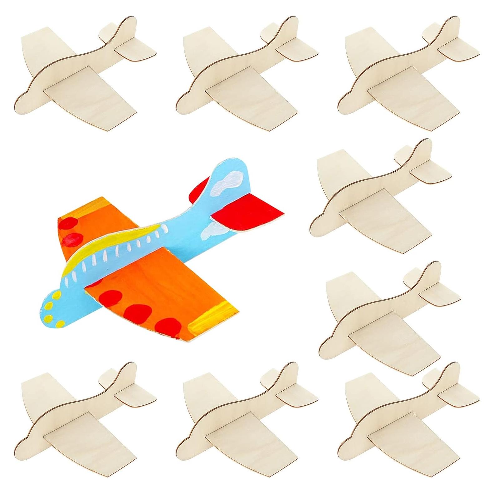 CertBuy 20 Aviones de Madera DIY para Pintar y Decorar