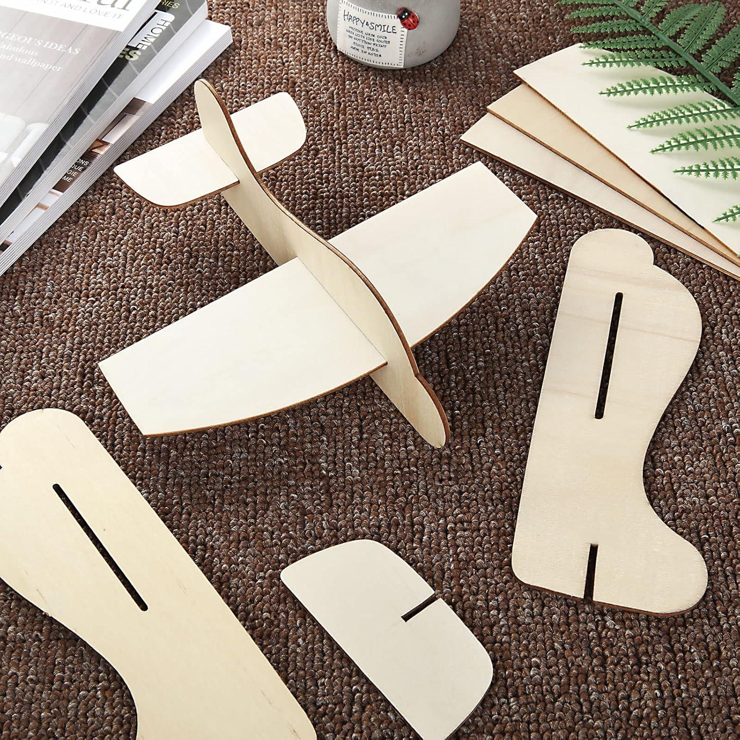 CertBuy 20 Aviones de Madera DIY para Pintar y Decorar