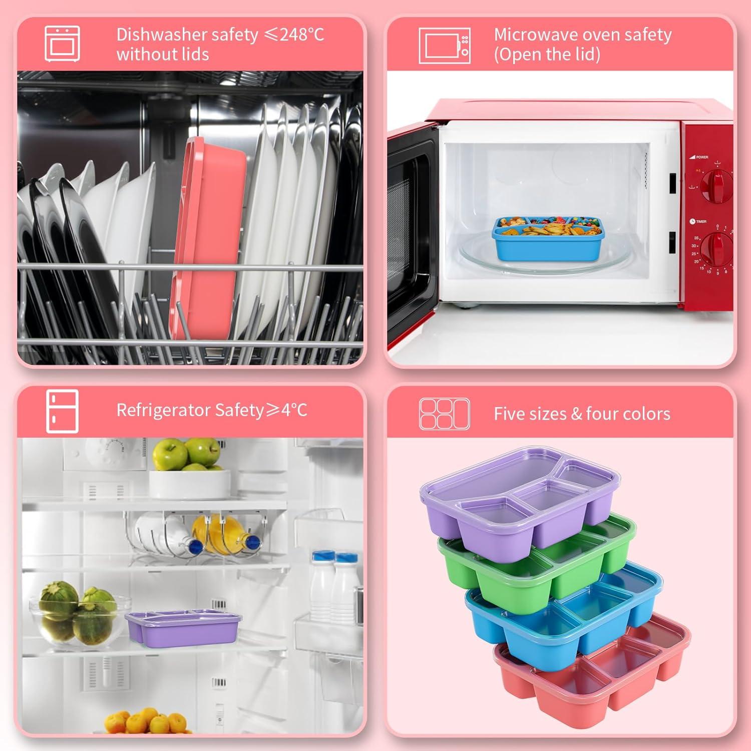 Caja Bento Almuerzo XGXN 4 Compartimentos 1000ml Sin BPA