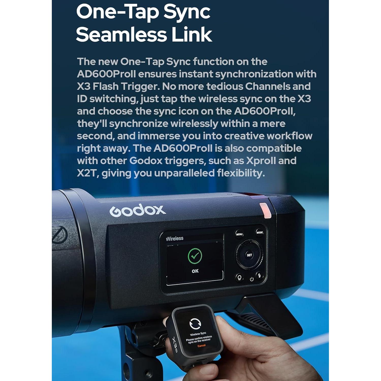 Flash Godox AD600 Pro II 600Ws Inalámbrico TTL HSS 1/8000s