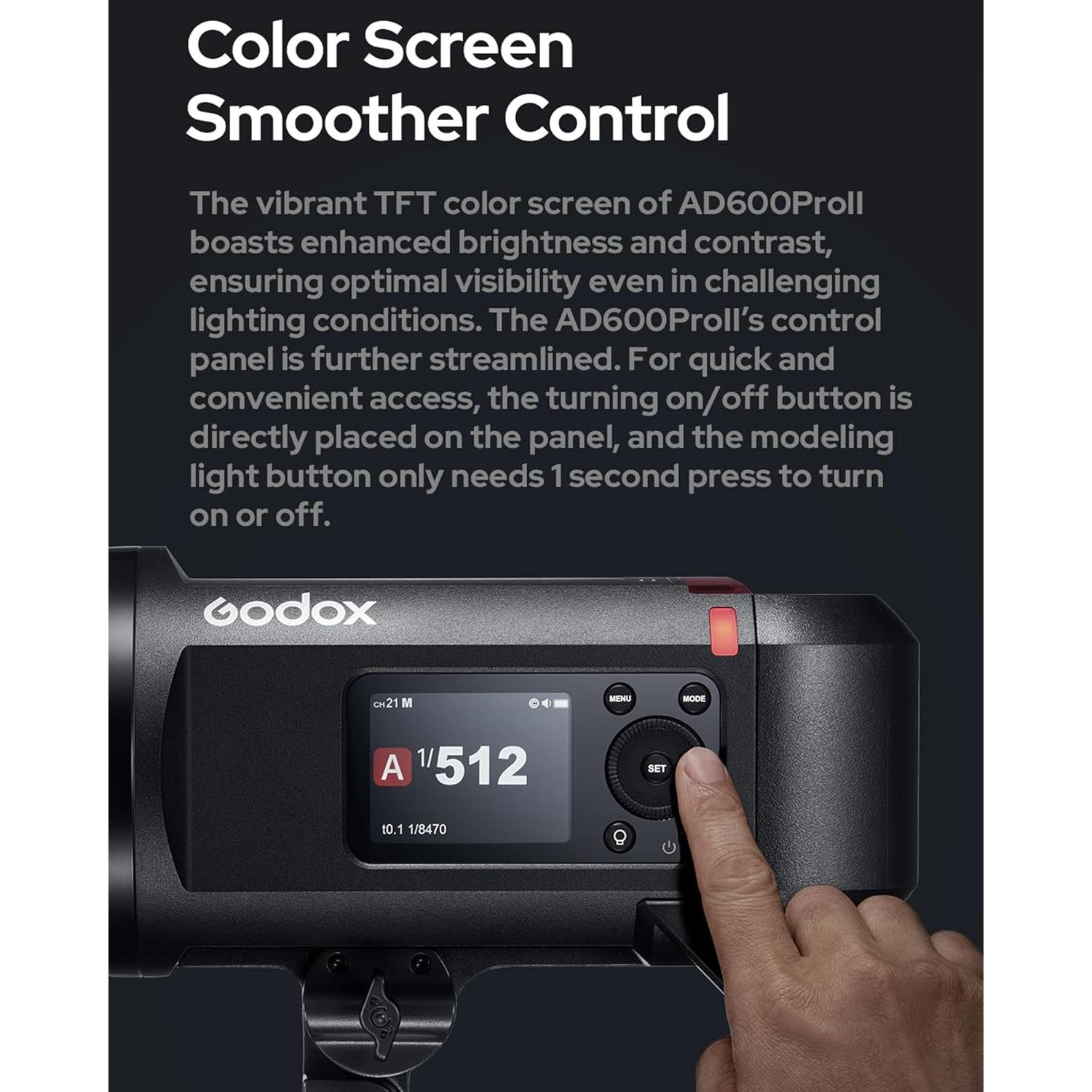 Flash Godox AD600 Pro II 600Ws Inalámbrico TTL HSS 1/8000s