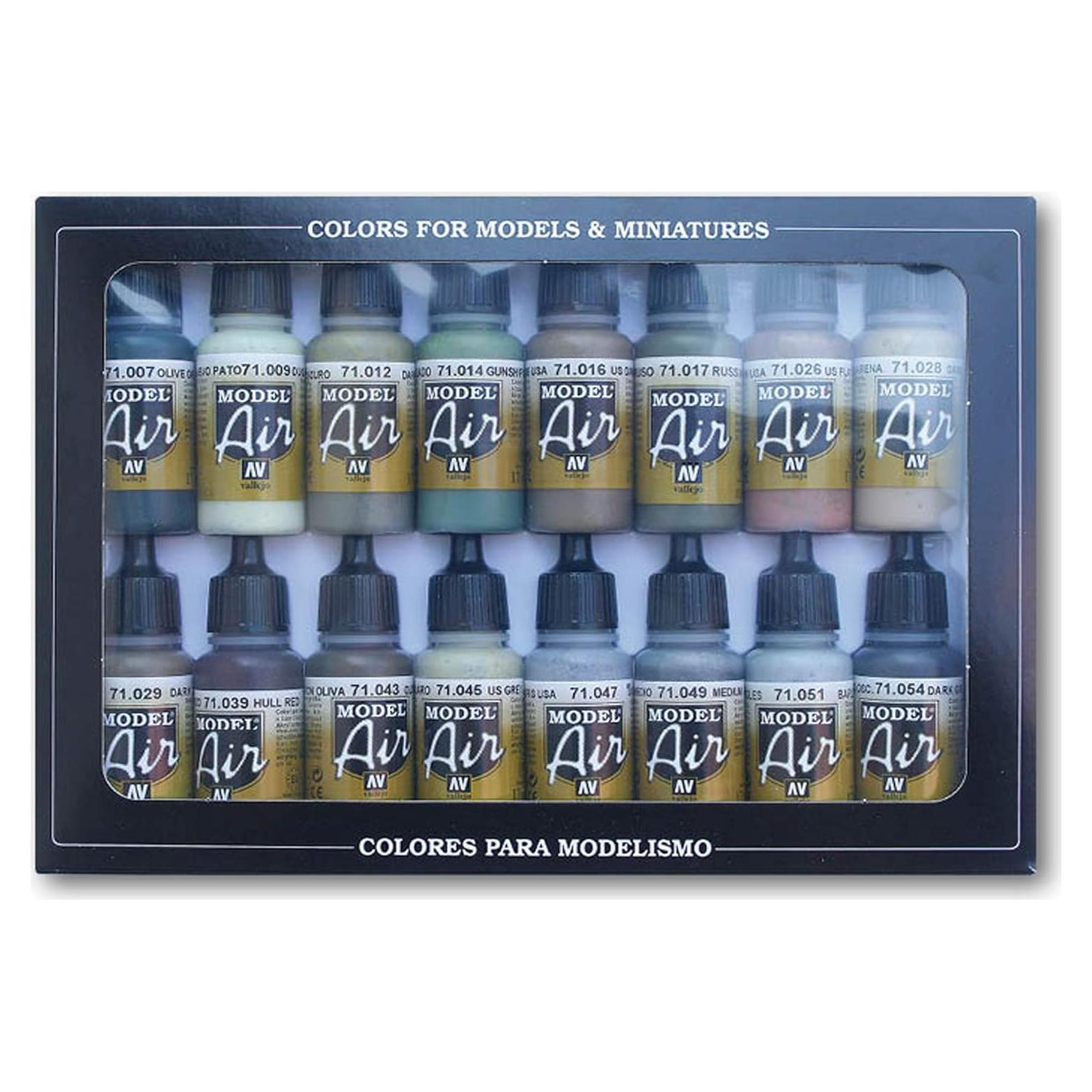 Pintura Acrílica Vallejo Model Air WWII 17ml (Paquete de 16)