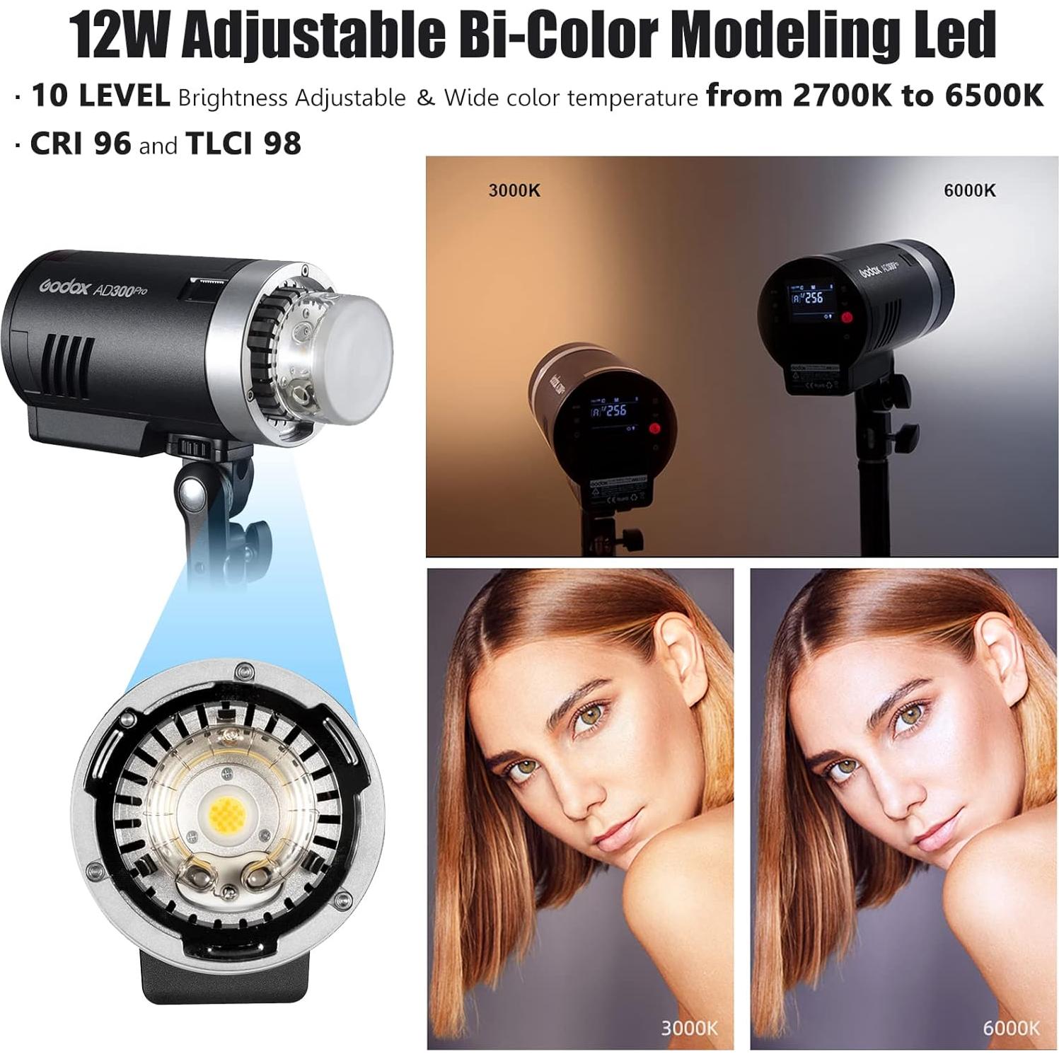 Flash Estroboscópico Godox AD300Pro 300Ws Portátil TTL HSS